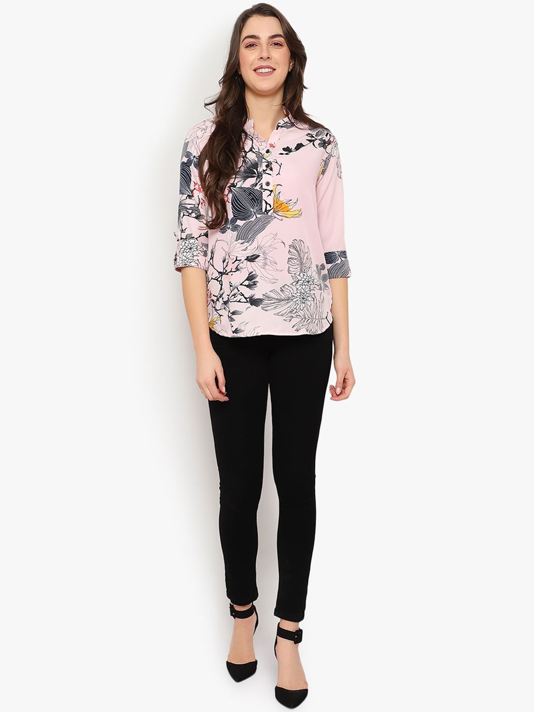 Pink Floral Print Tunic — view 12