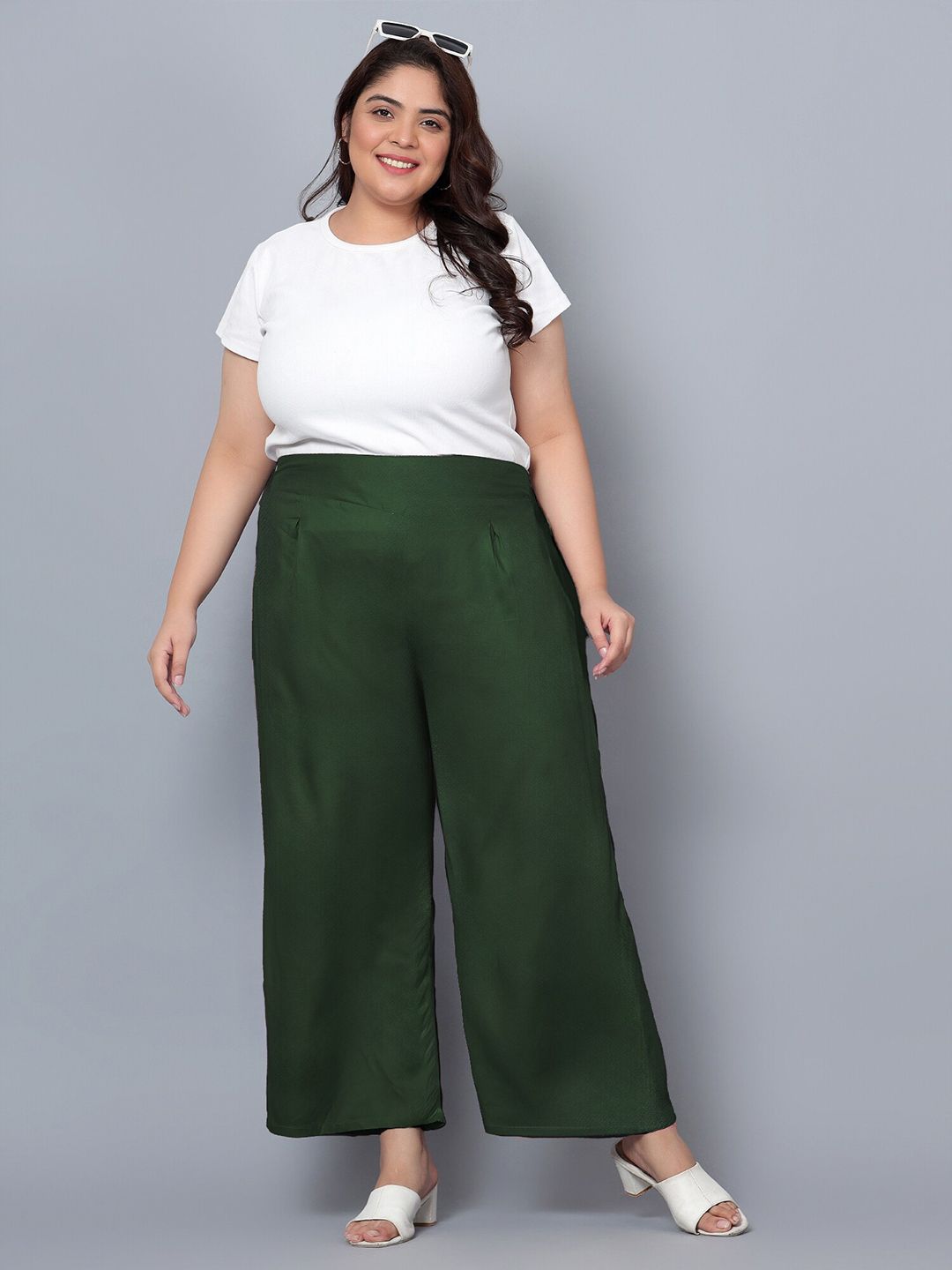 Green Plus Size Trousers — view 5
