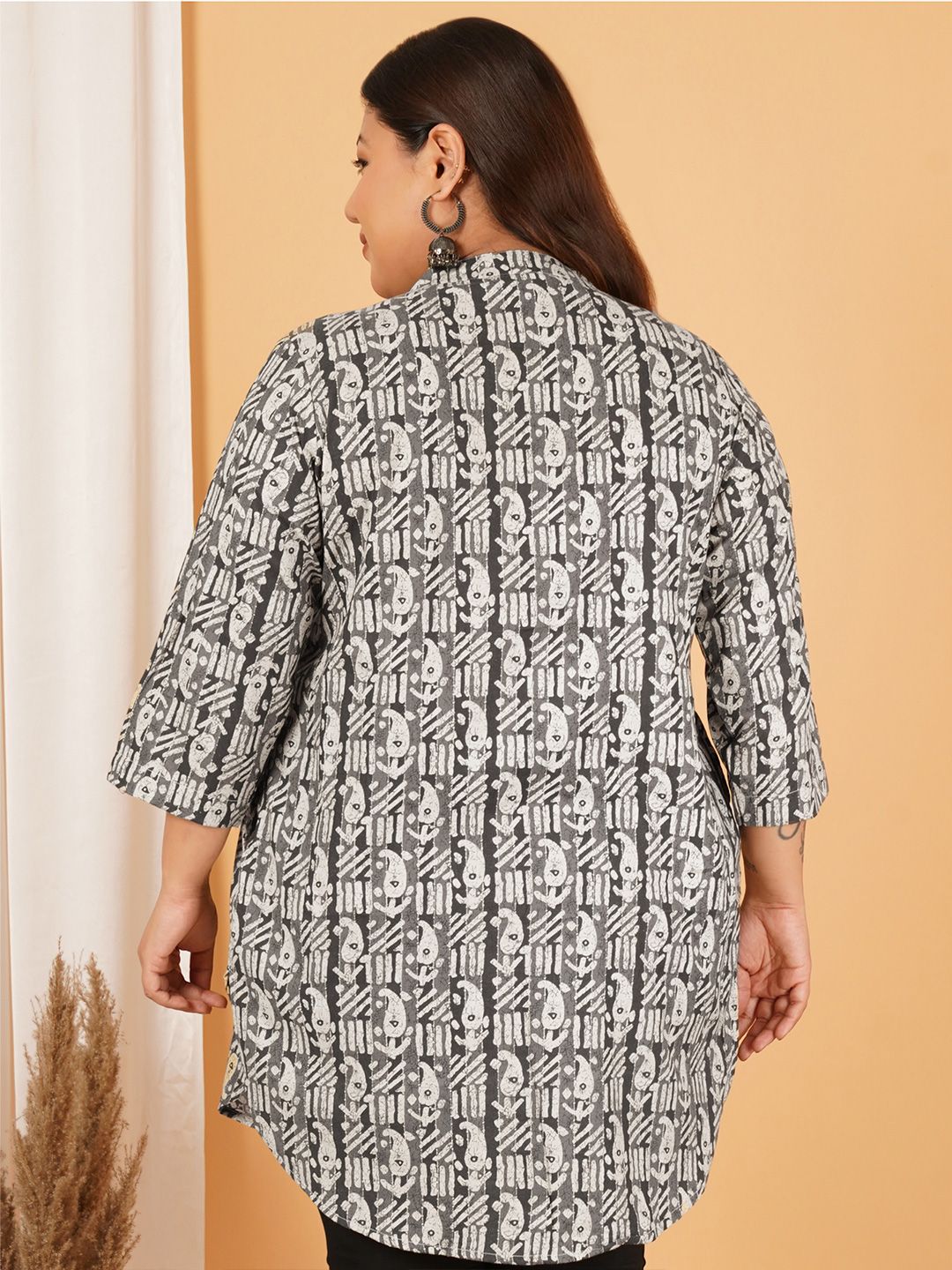 Black Paisley Print Long Tunic — view 5