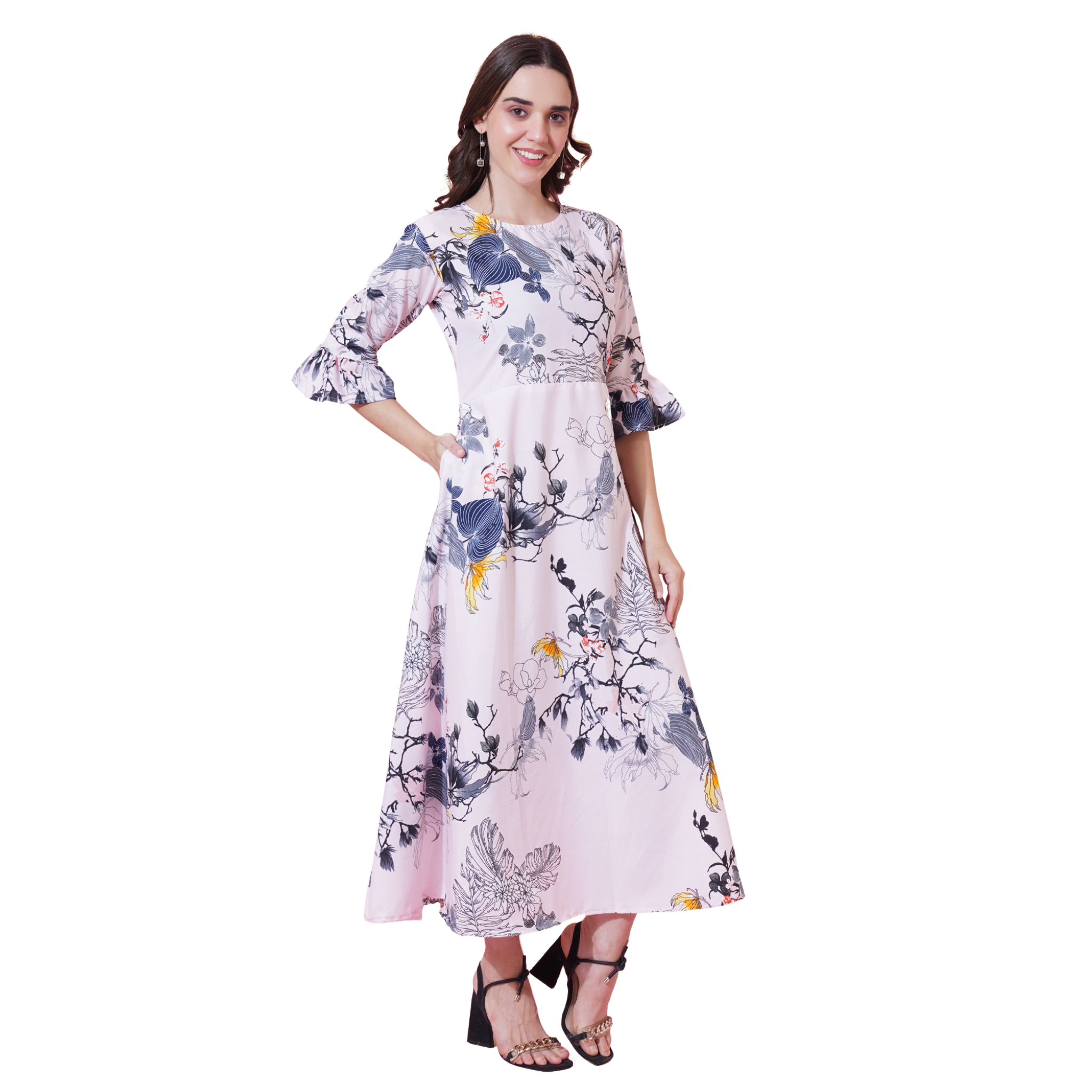 Pink Floral Maxi Dress