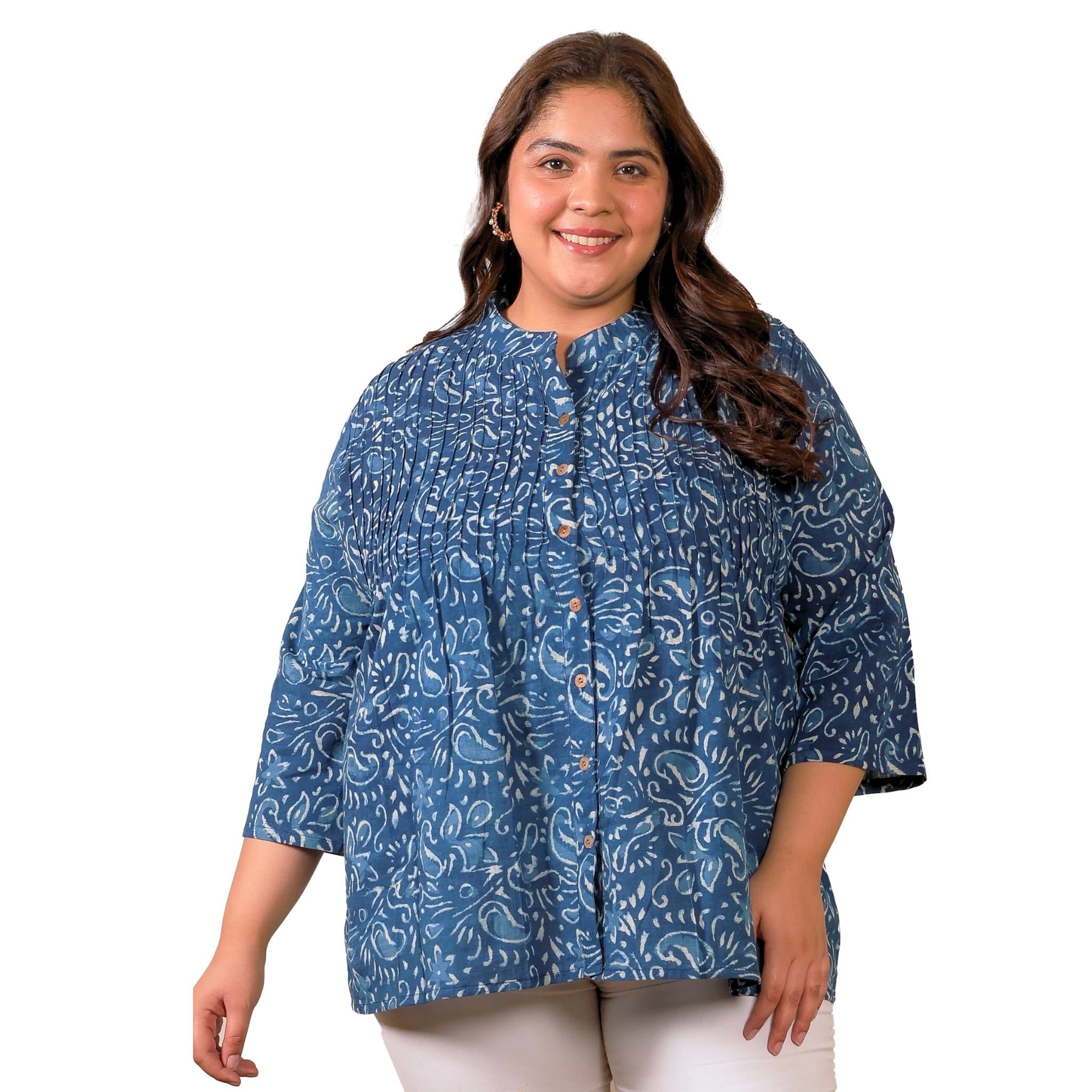 Indigo Handblock Paisley Tunic