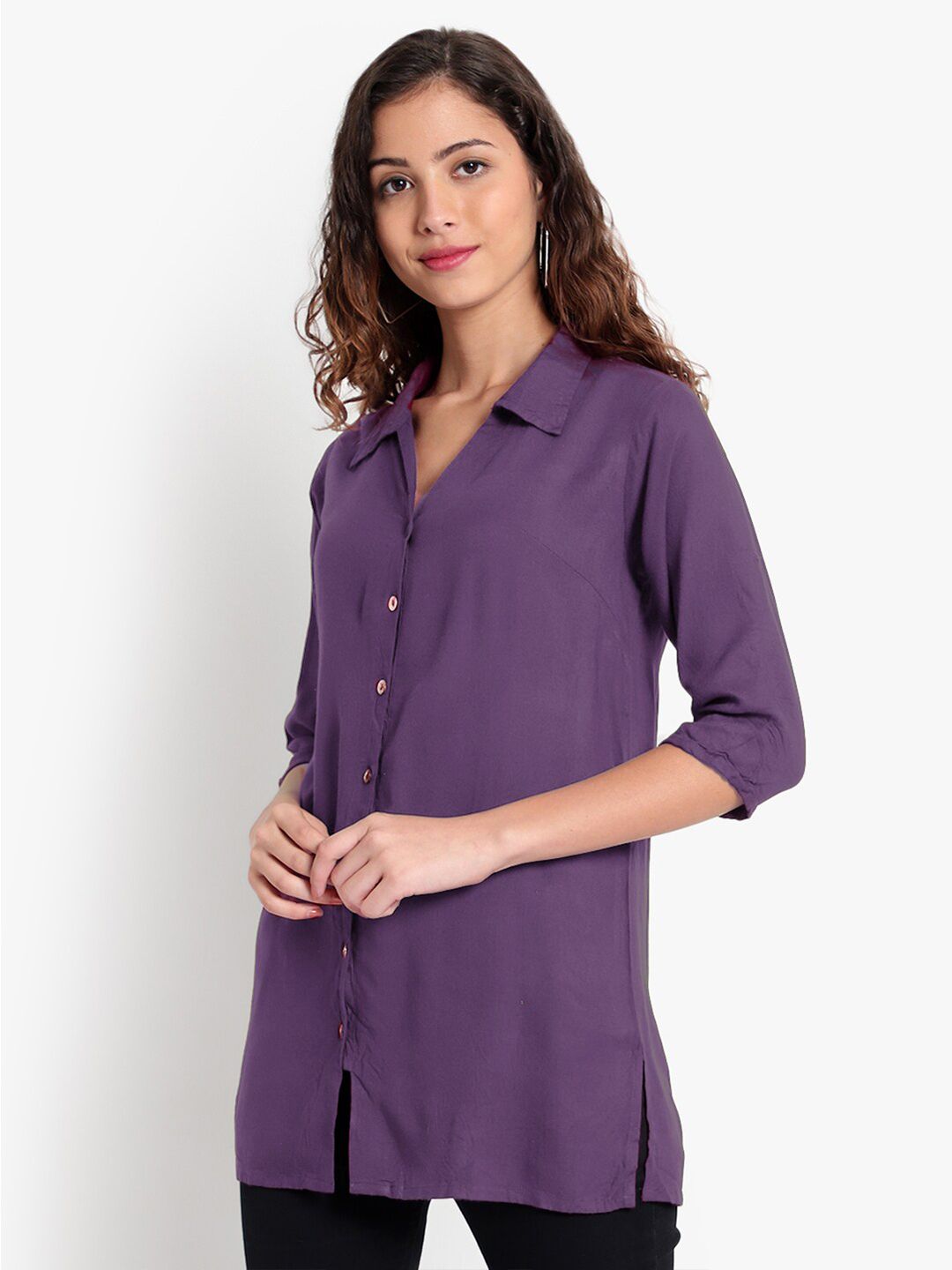 Lavender Longline Shirt — view 11