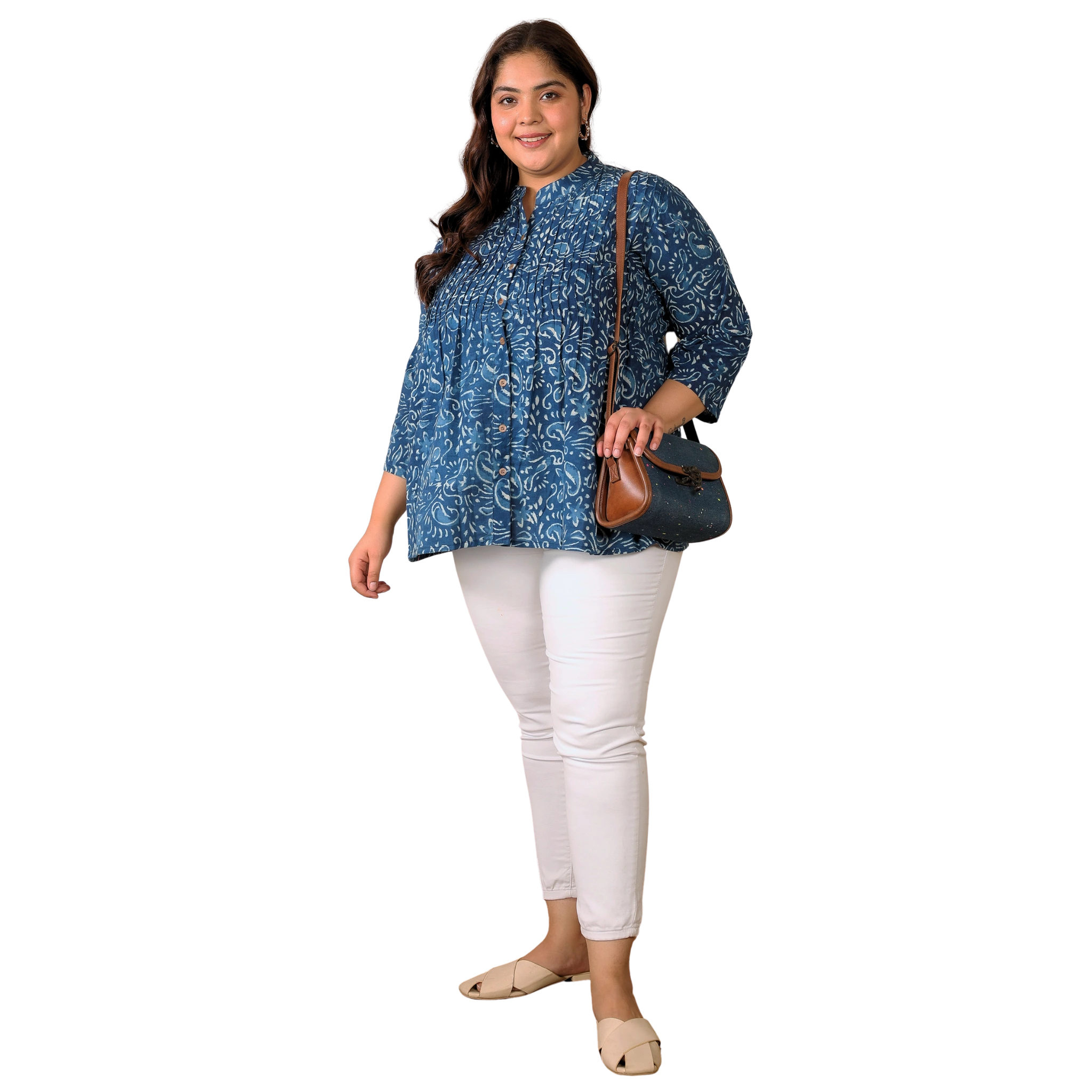 Indigo Handblock Paisley Tunic