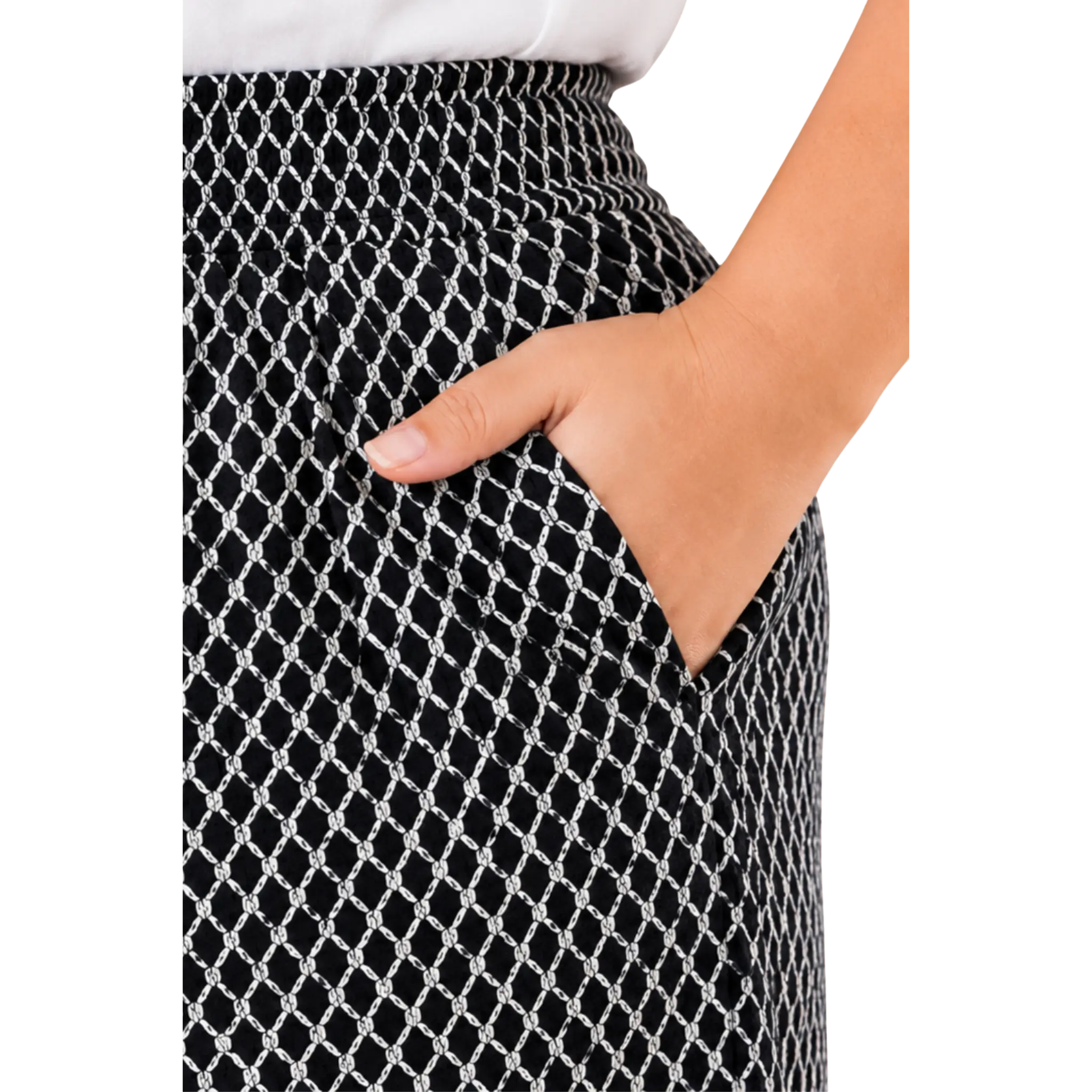 Black and White Diamond Crochet Shorts