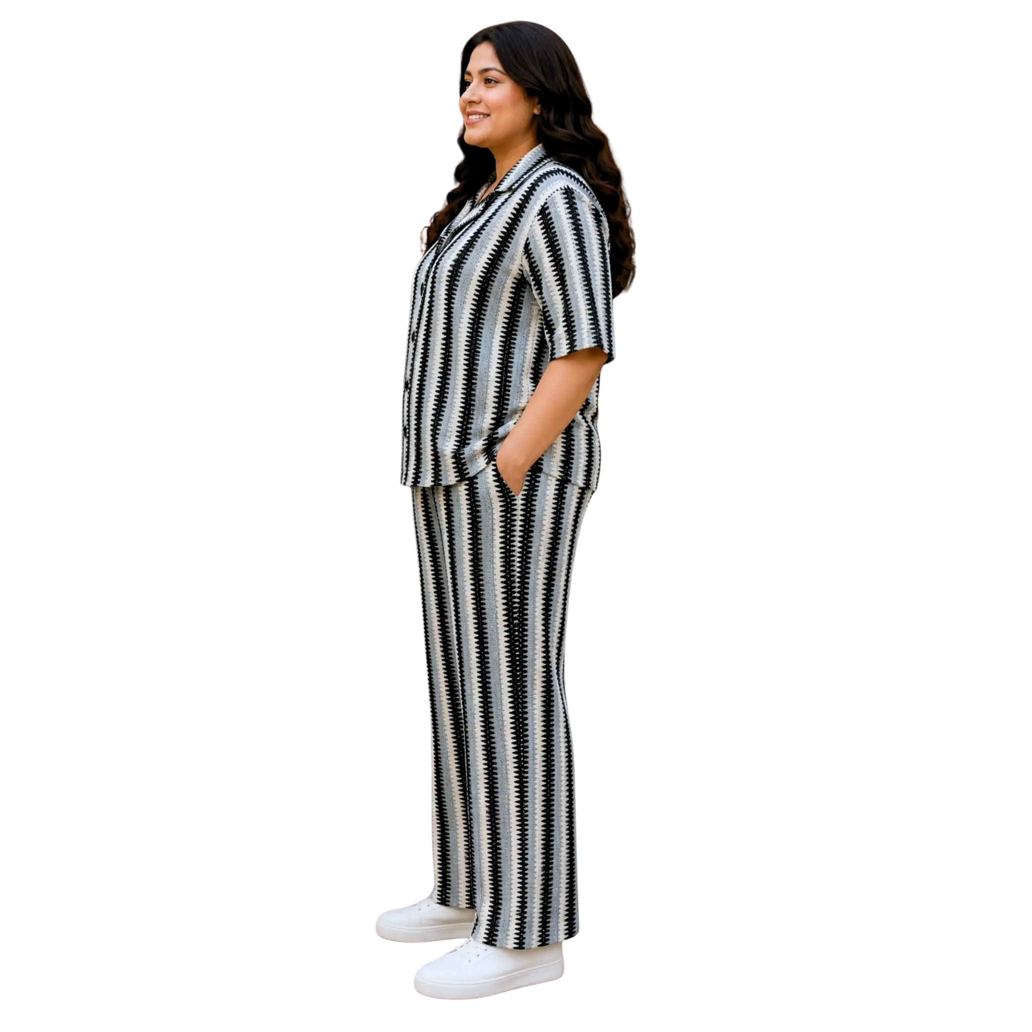 Blue and Black Crochet Co Ord Set
