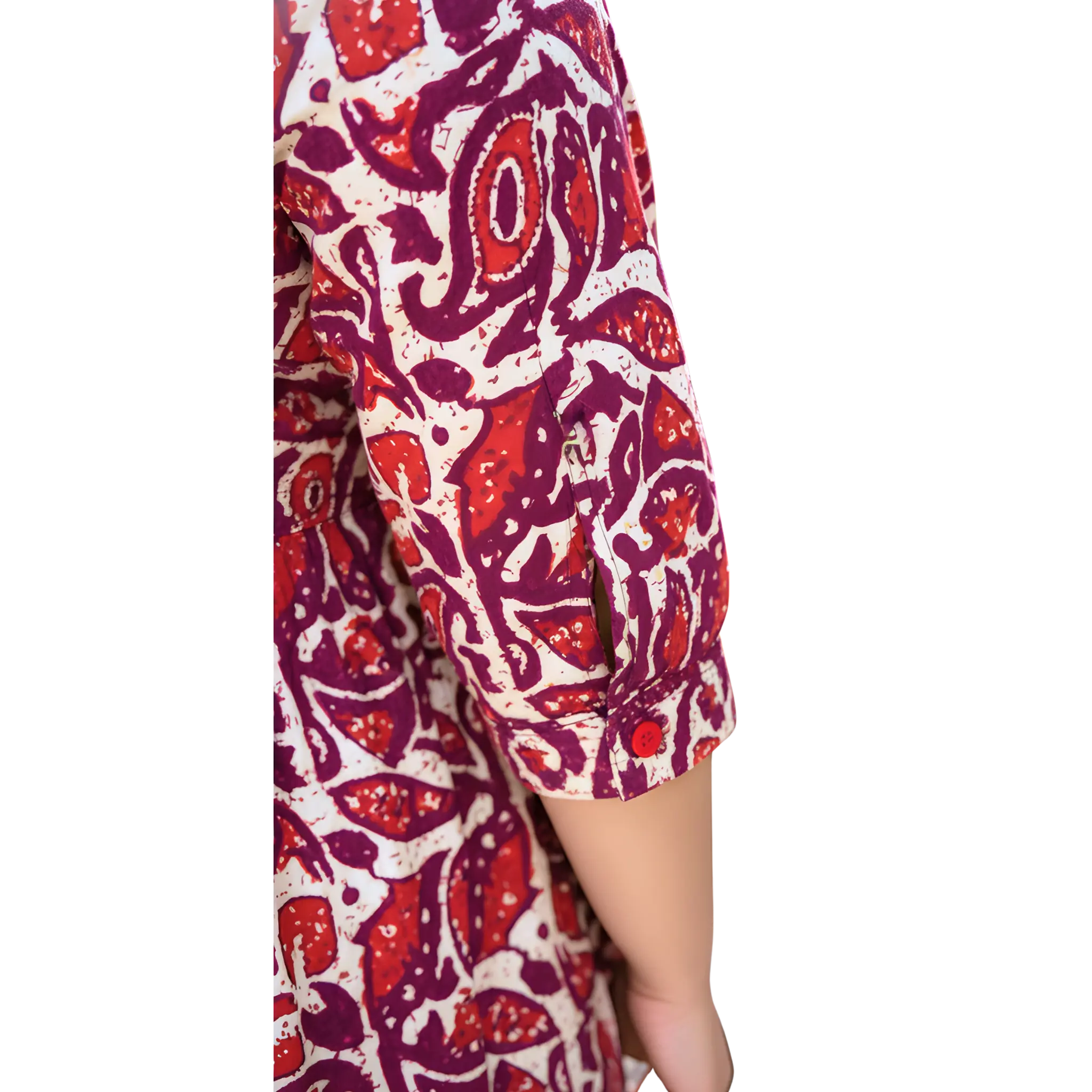Red and Purple Print Cotton Tunic