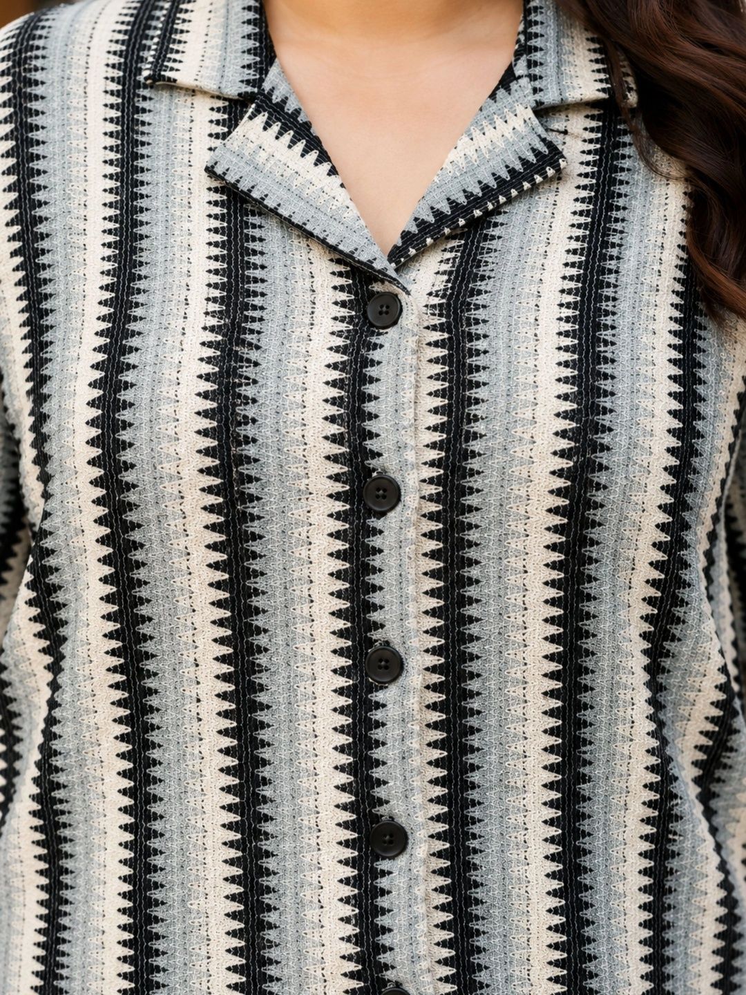 Blue and Black Crochet Co Ord Set — view 7
