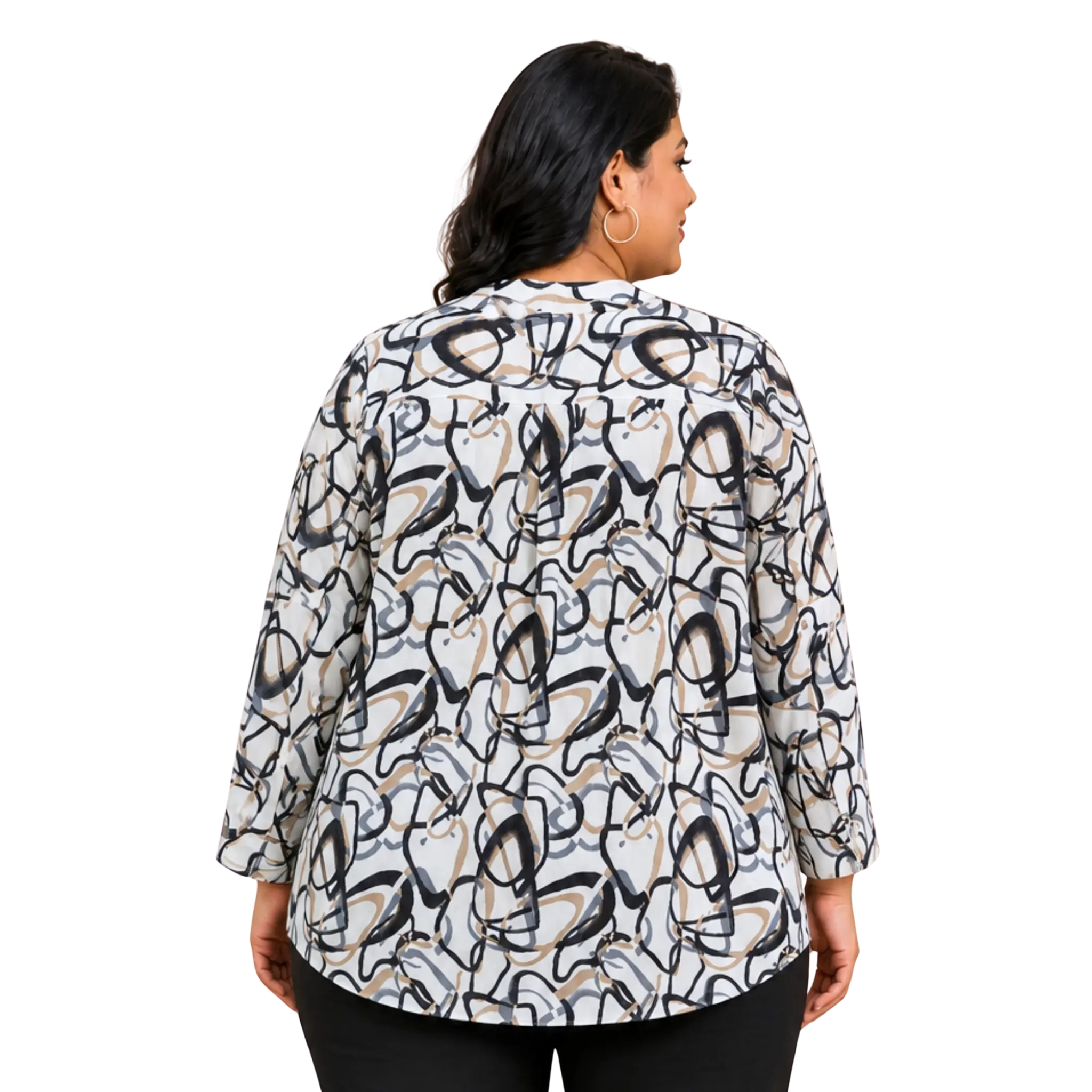 White Centrepleat Print Tunic