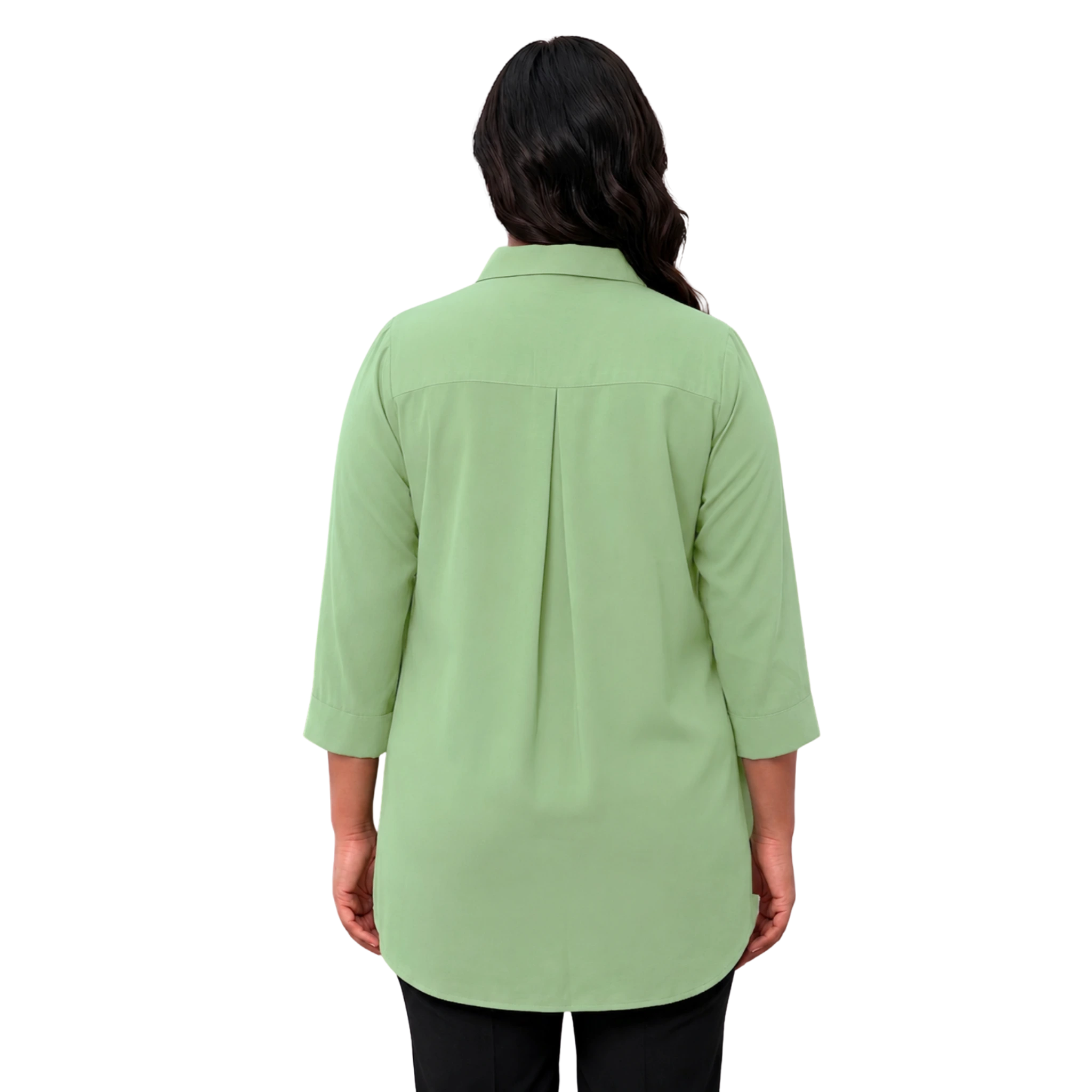 Mint Green Rayon Concealed Plus Size Tunic