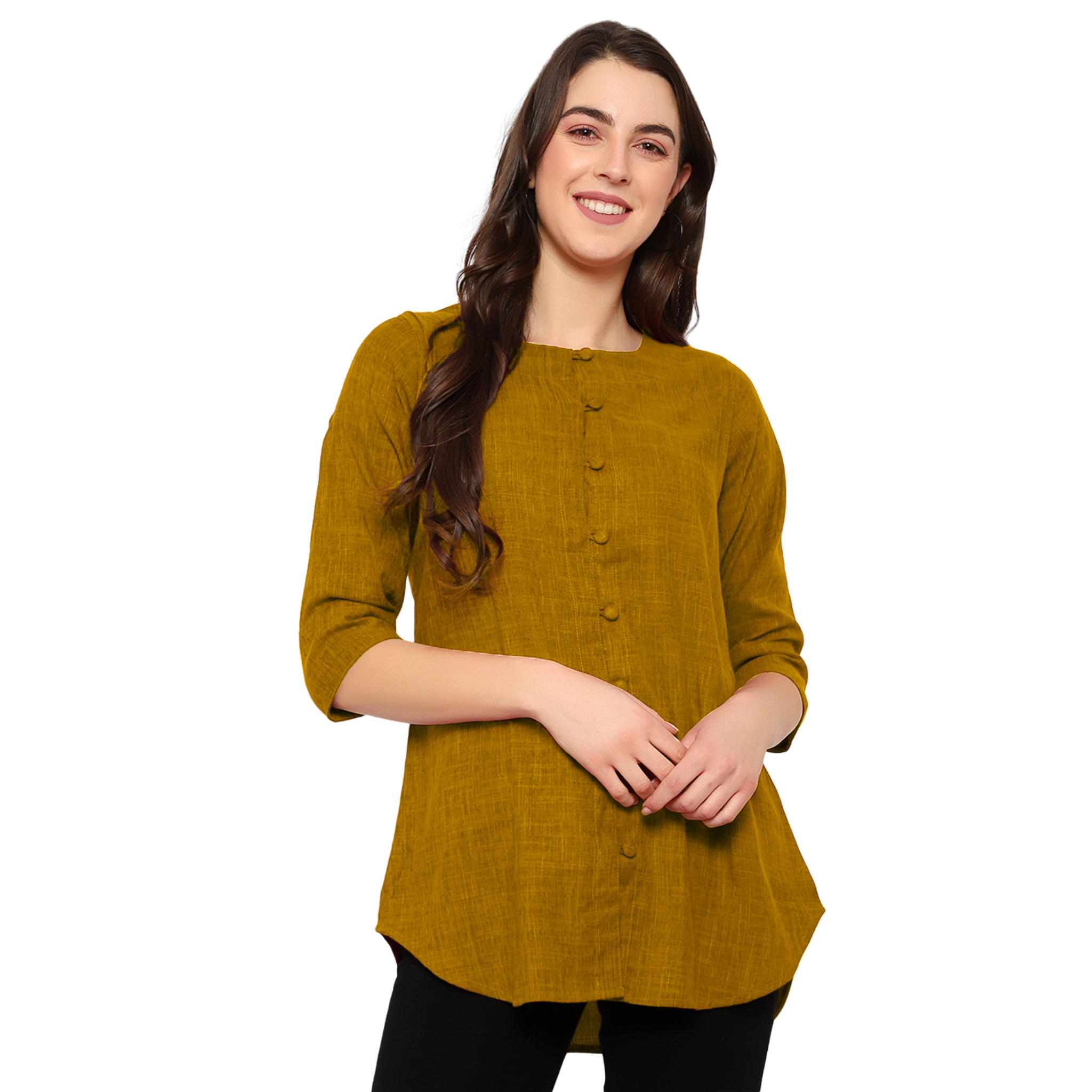 Mustard Cotton Linen Tunic