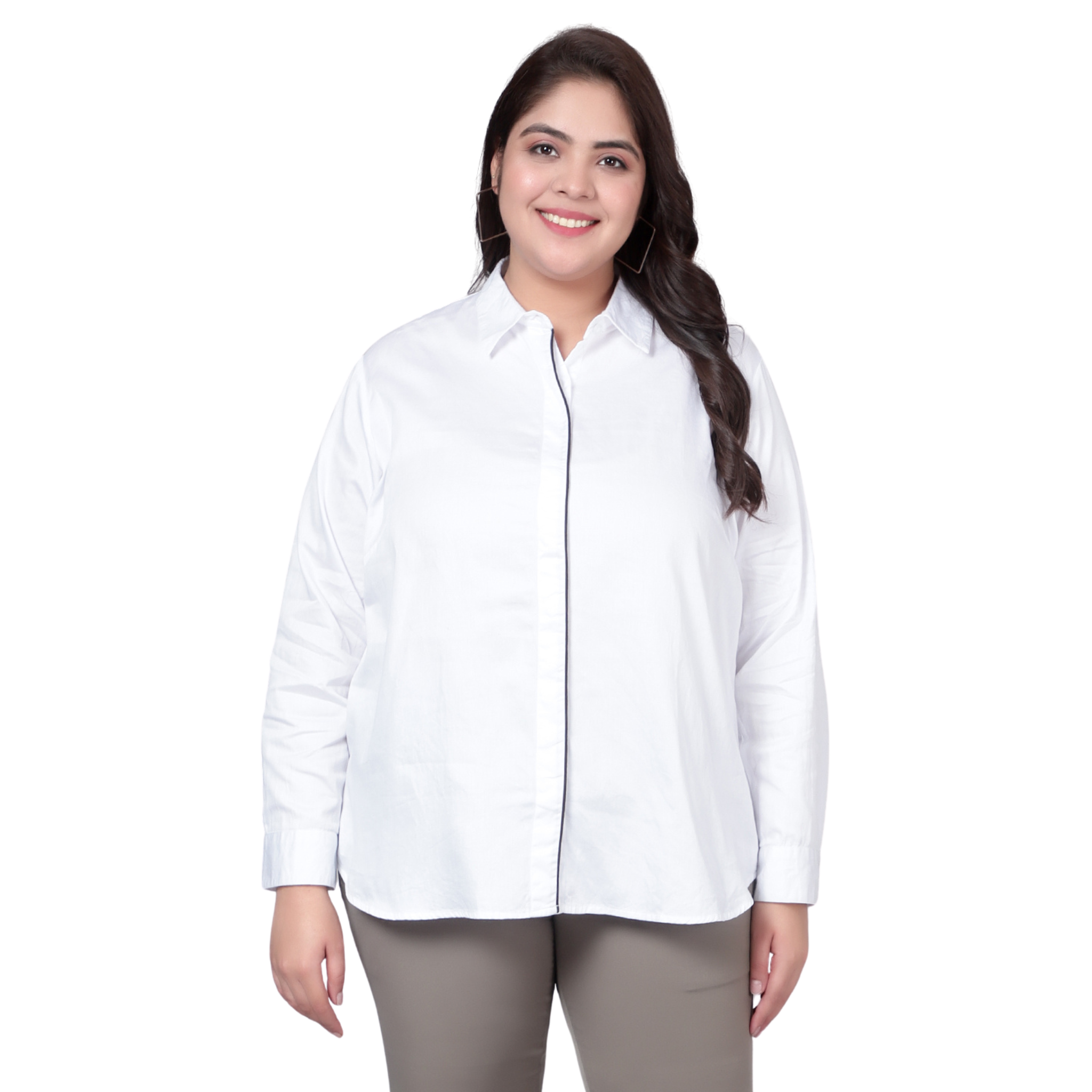 White Formal Plus Size Shirt