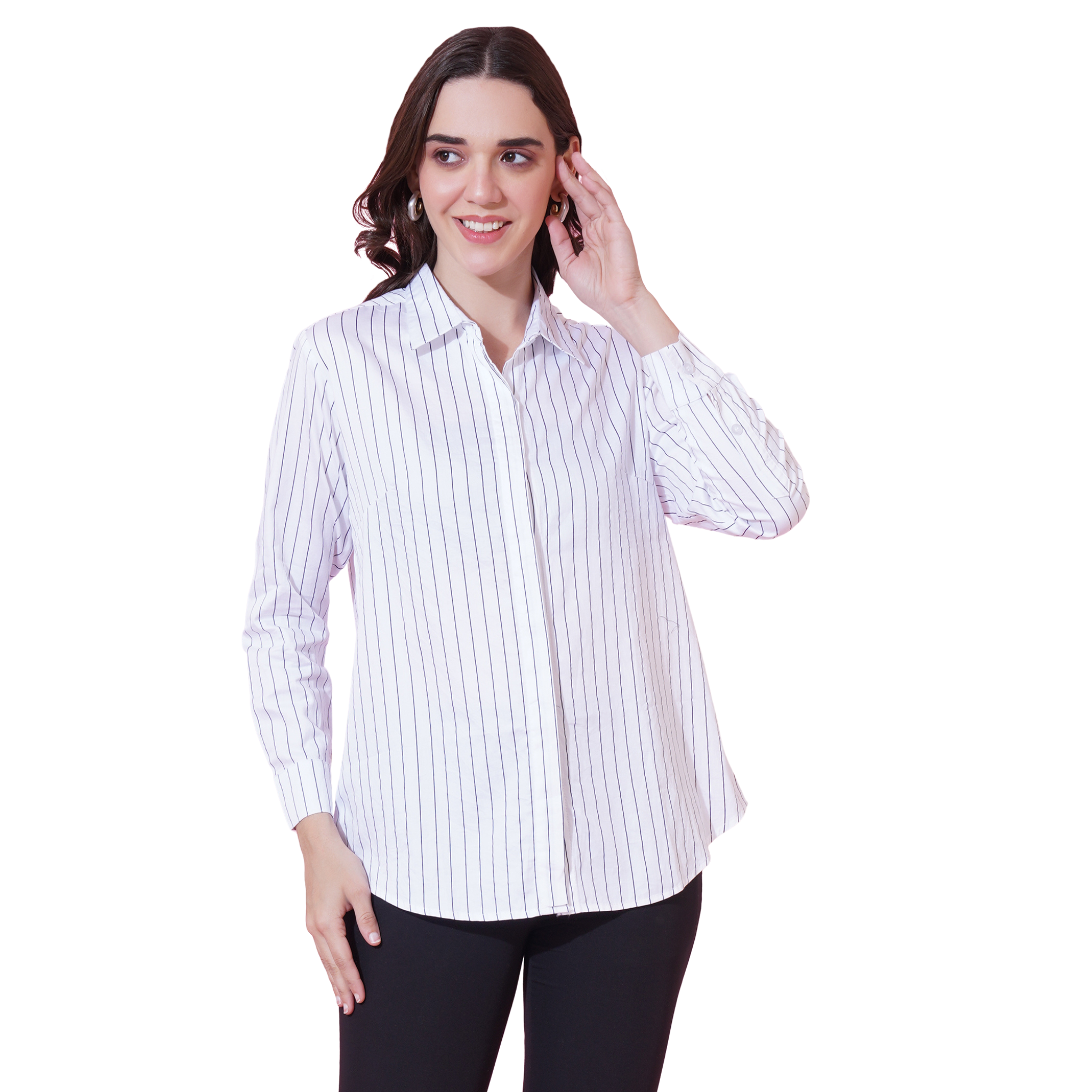 White Stripe Formal Shirt