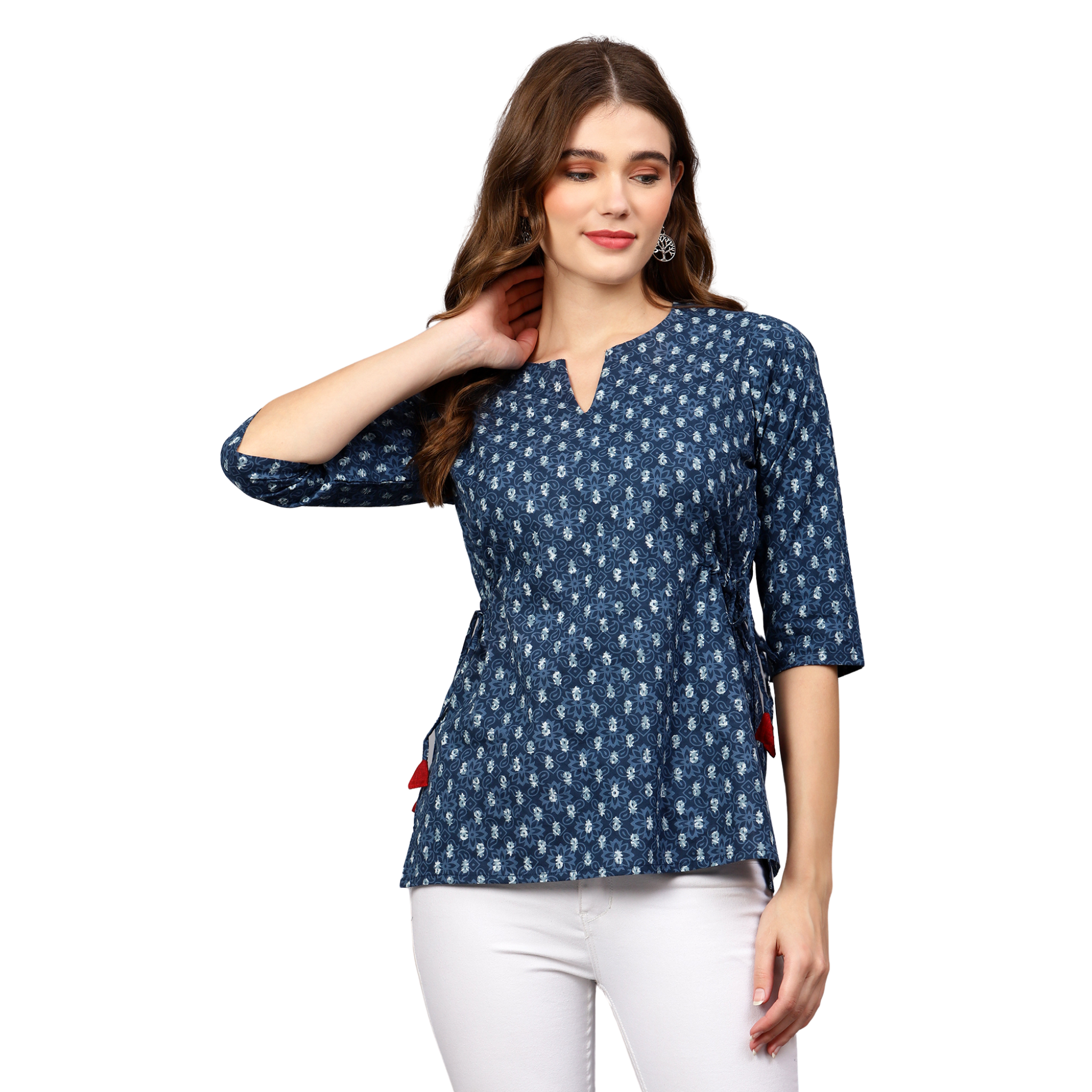 Blue Indigo Hand Block Tunic