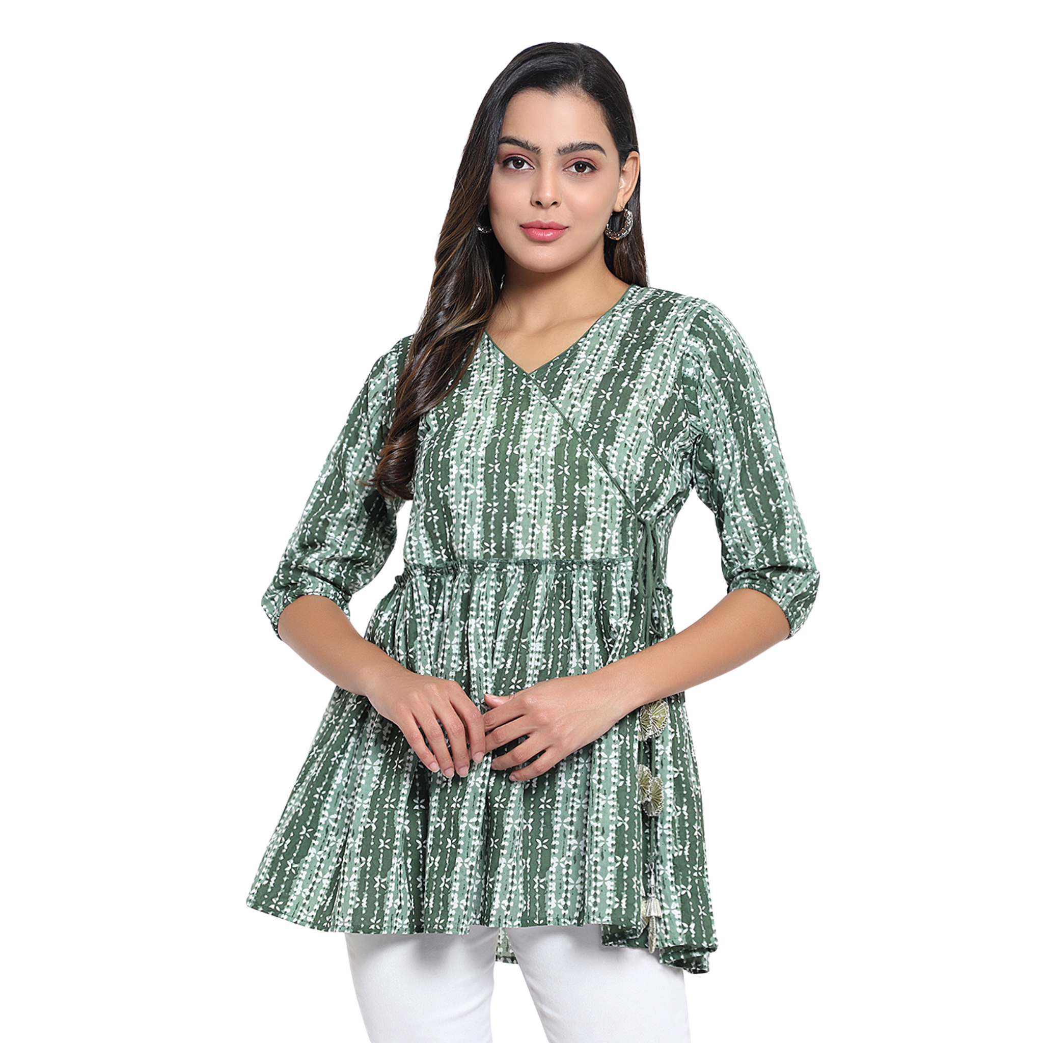 Green Hand Block Print Tunic