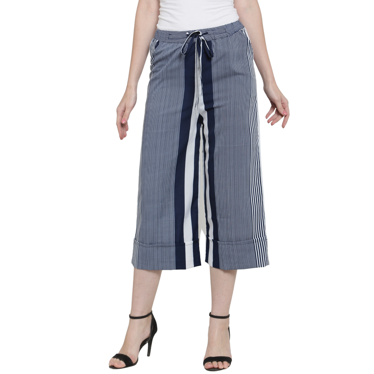 Blue And White Culottes