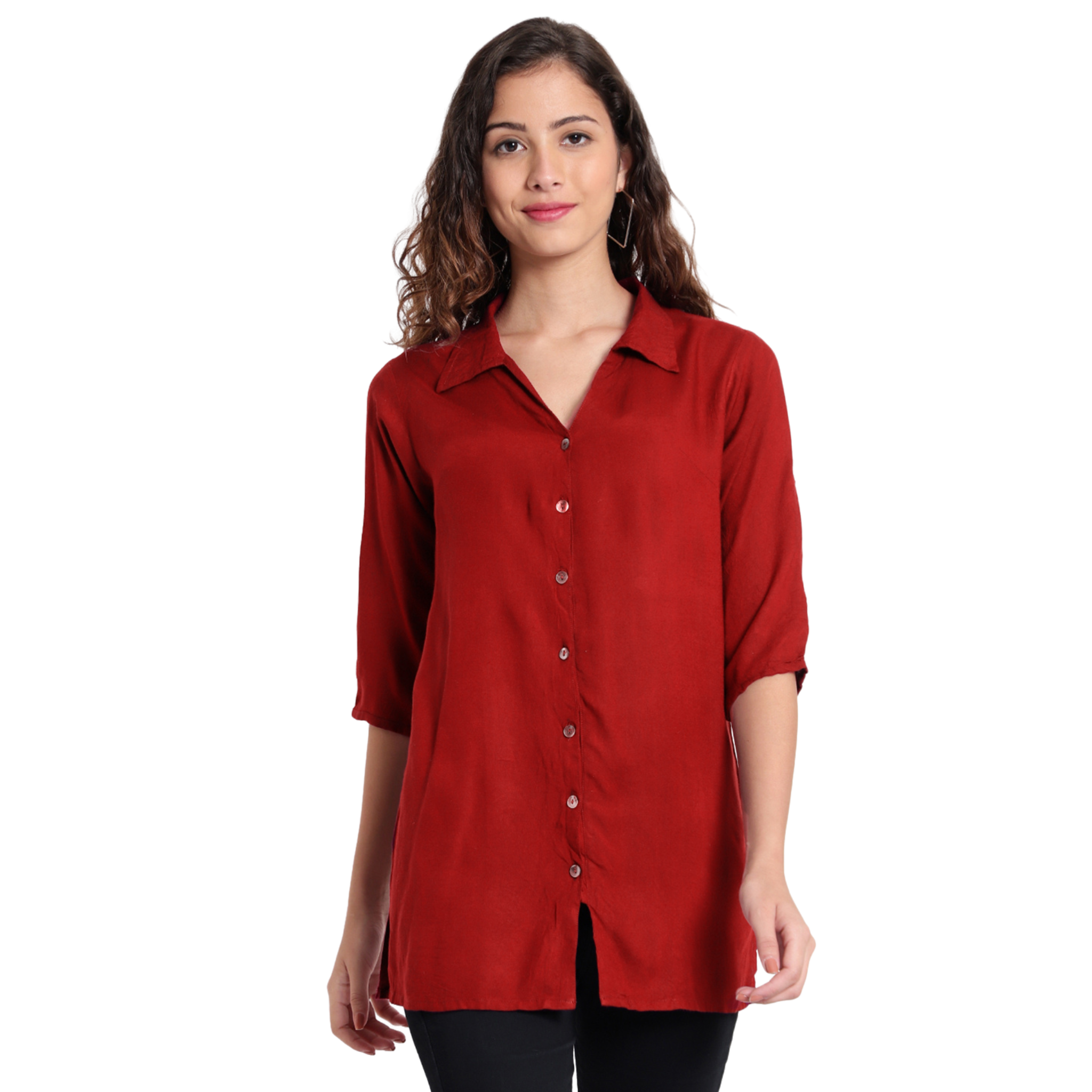 Maroon Longline Shirt