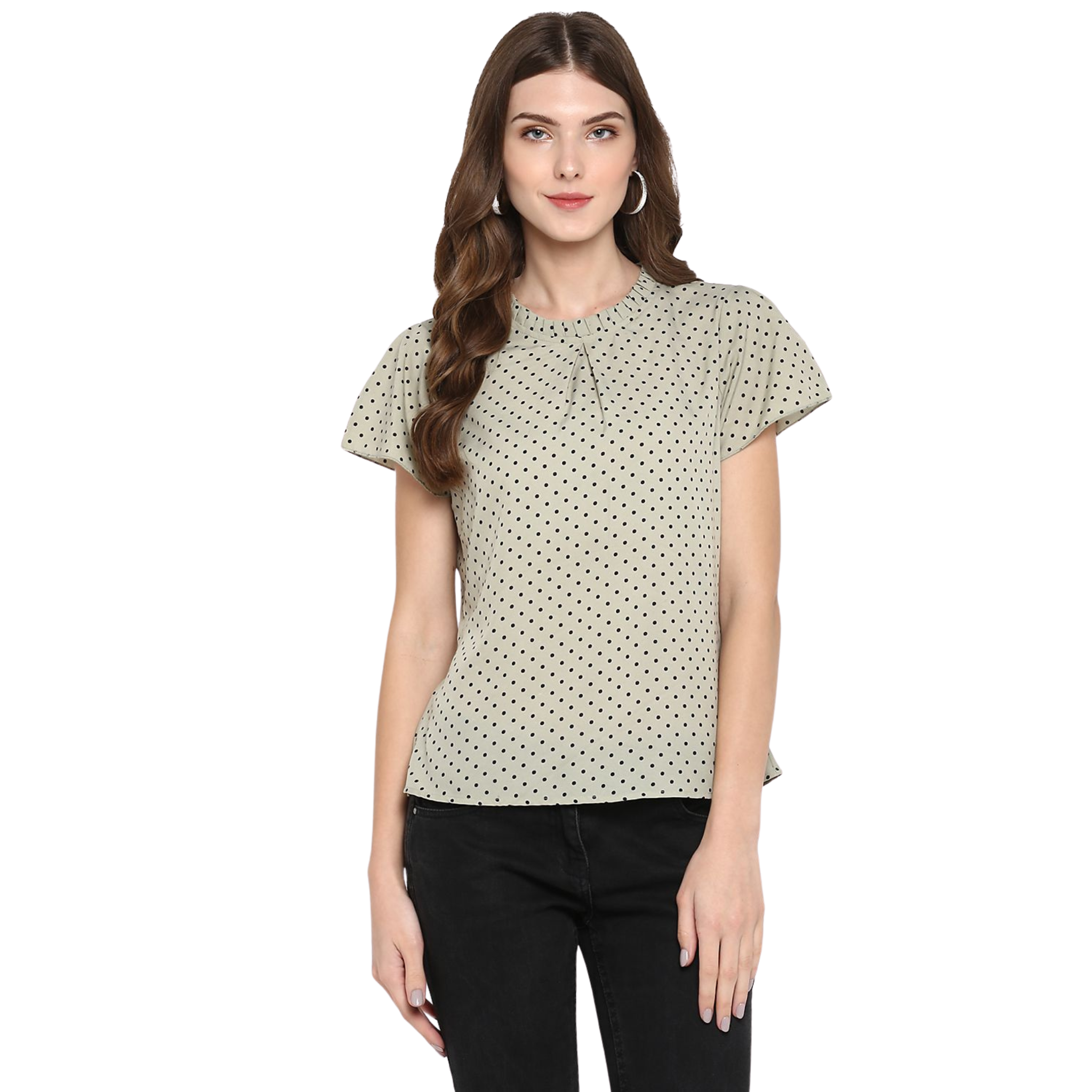 Green Polka Dot Top