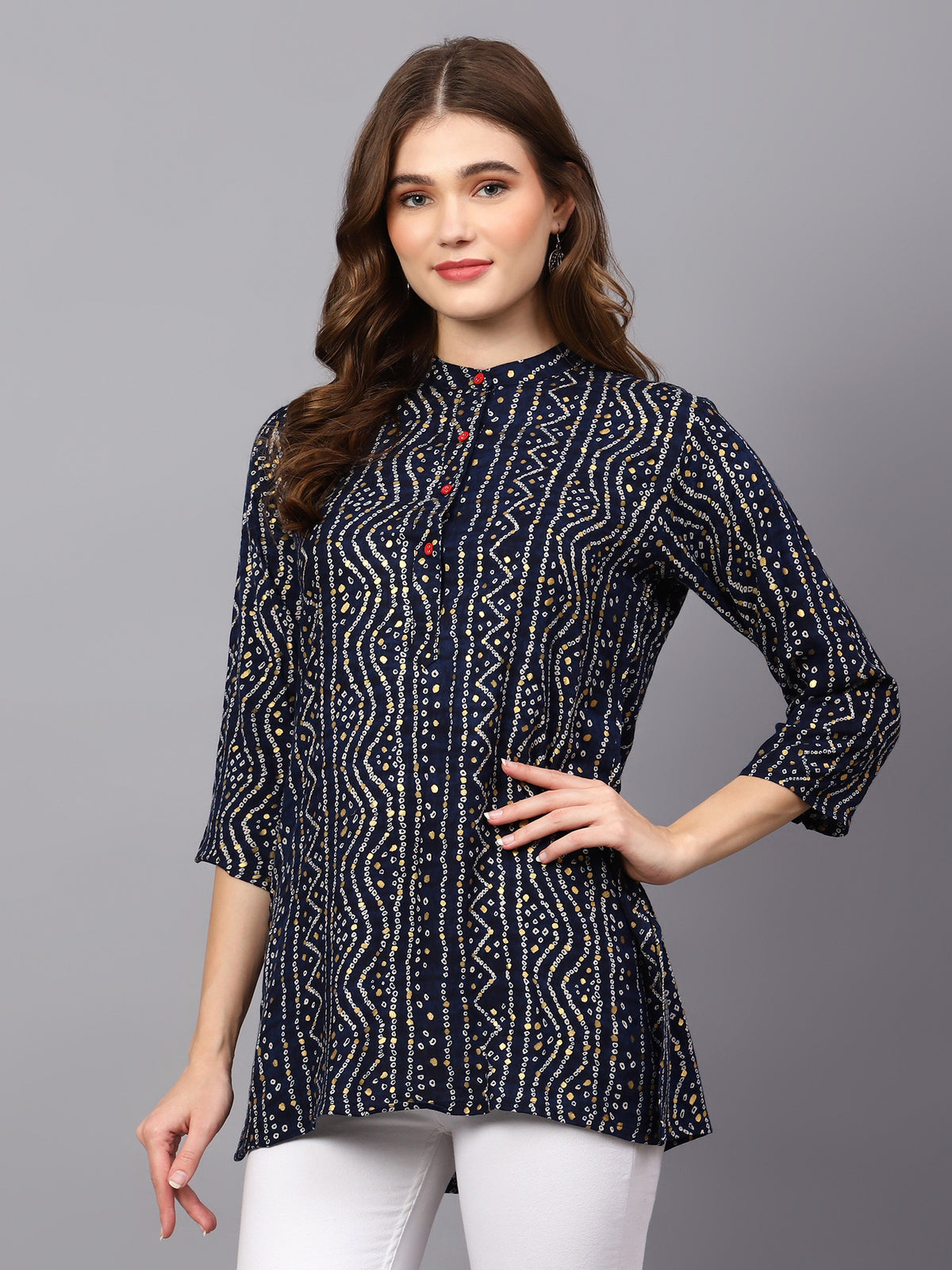 Blue Bandhani Print Tunic