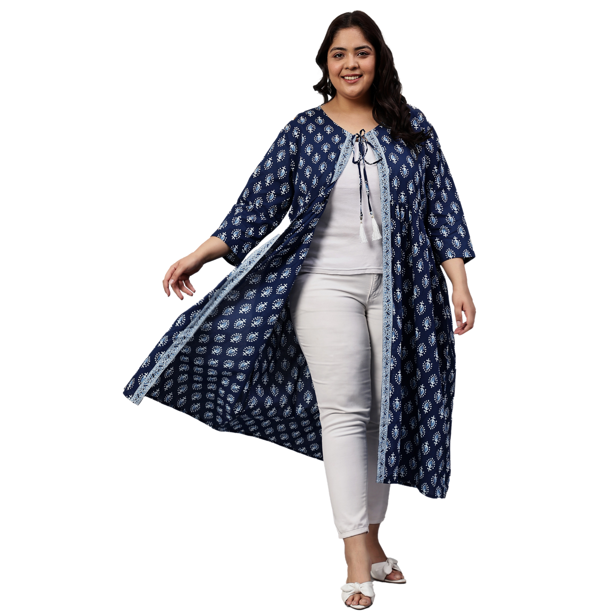 Blue Cotton Shrug