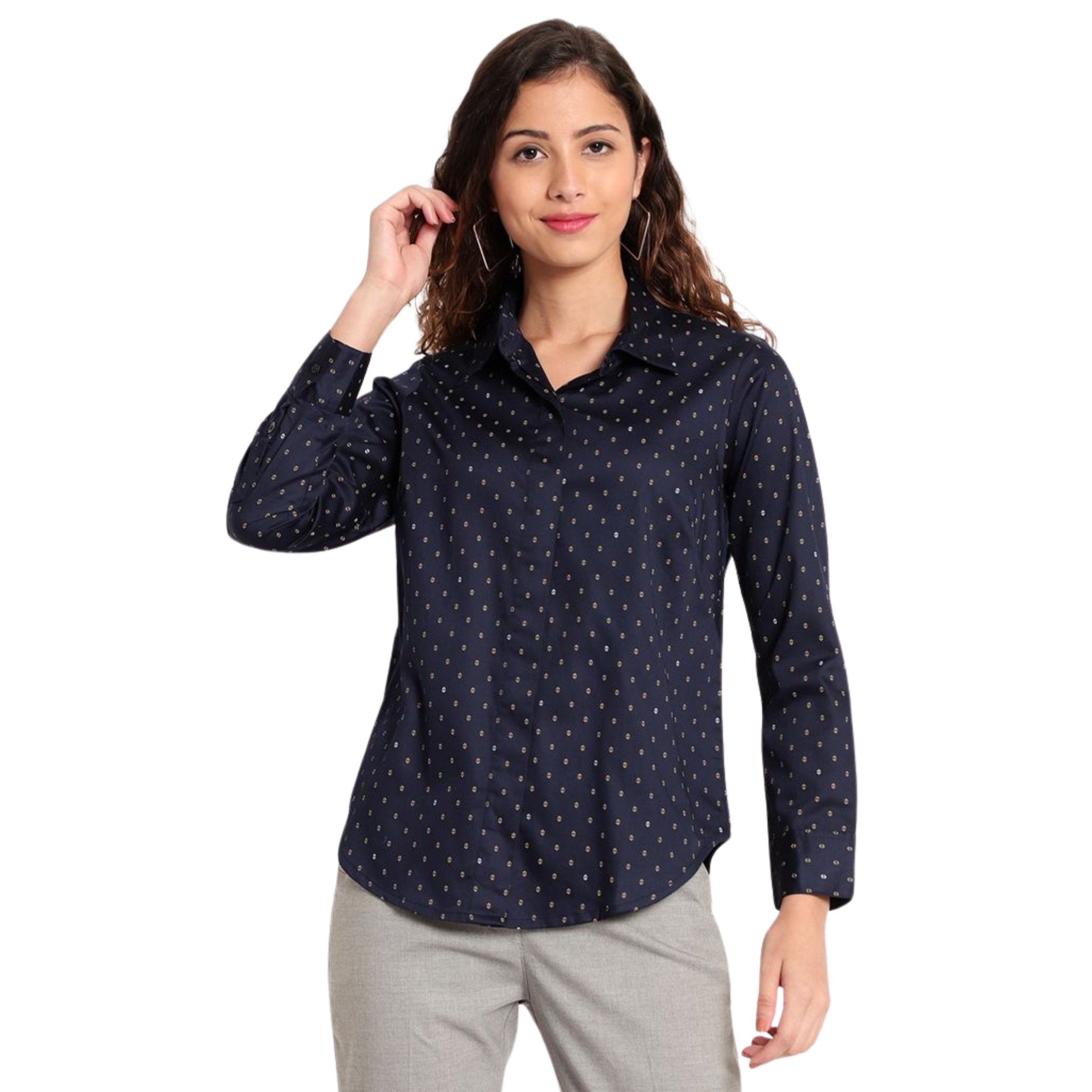Blue Print Formal Shirt
