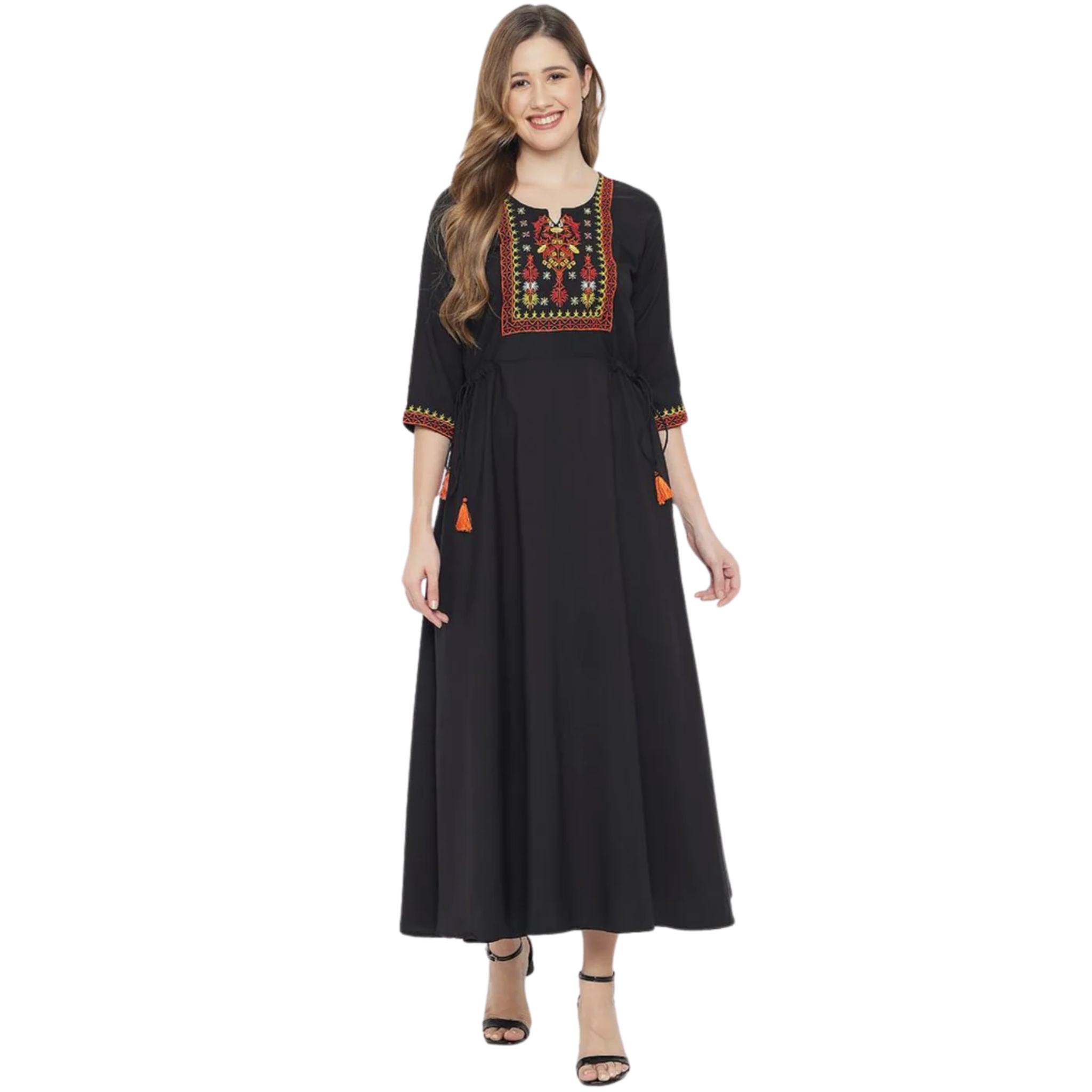 Black Embroidered Dress