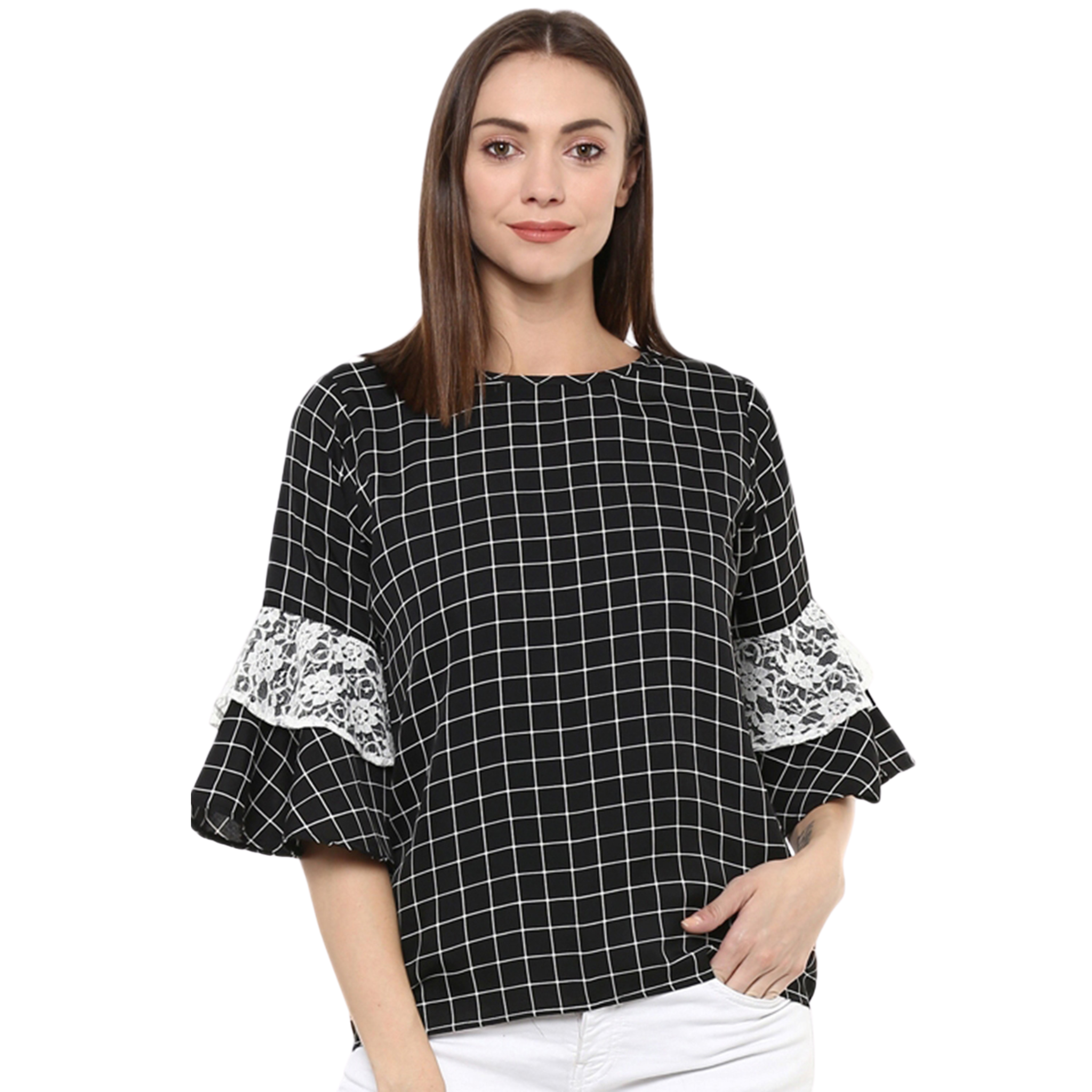 Black Checkered Top