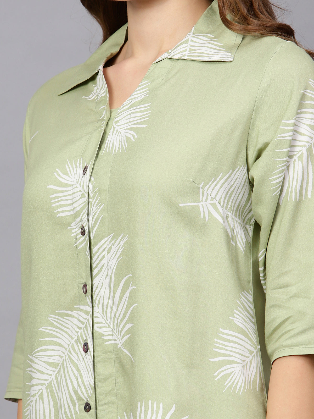 Green Leaf Print Co-Ord Set