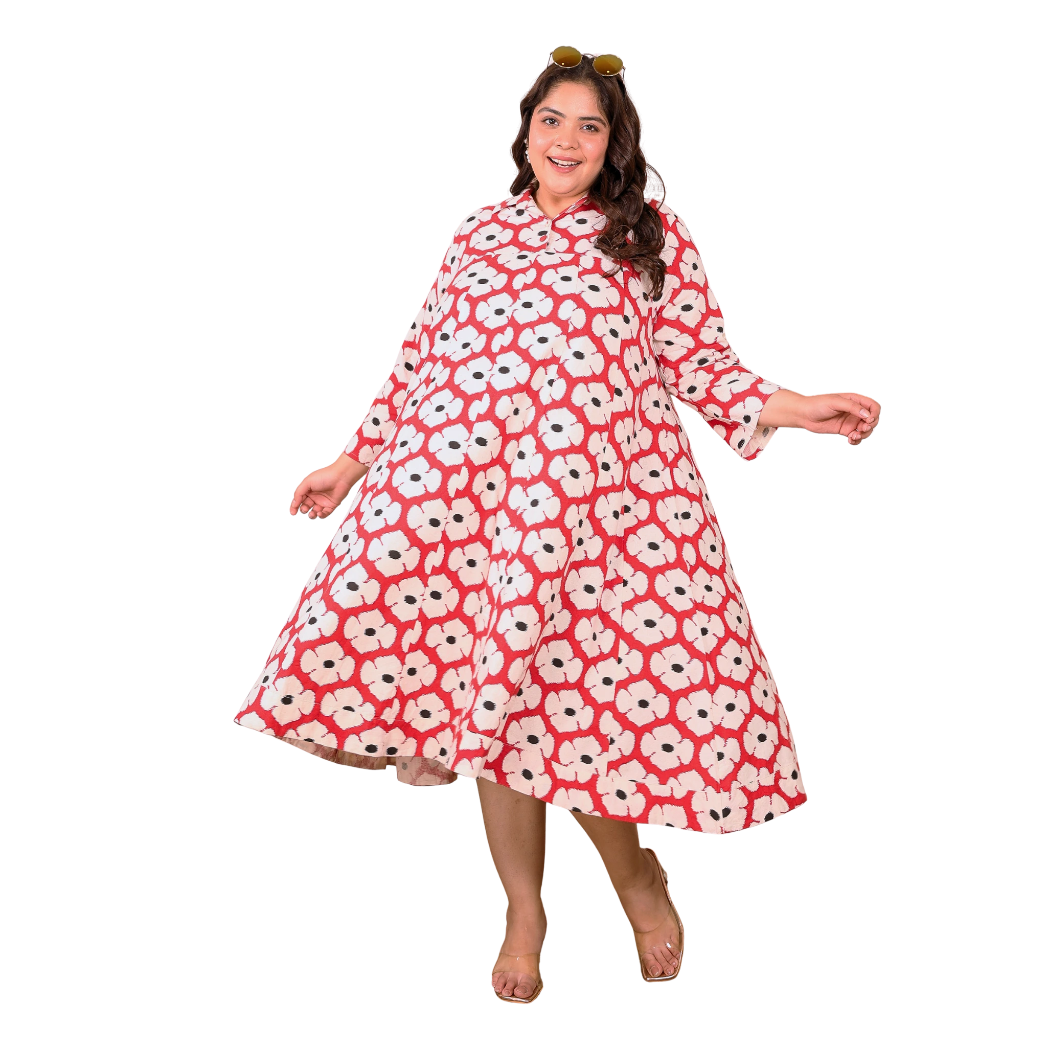 Red Floral Kali Plus Size Dress
