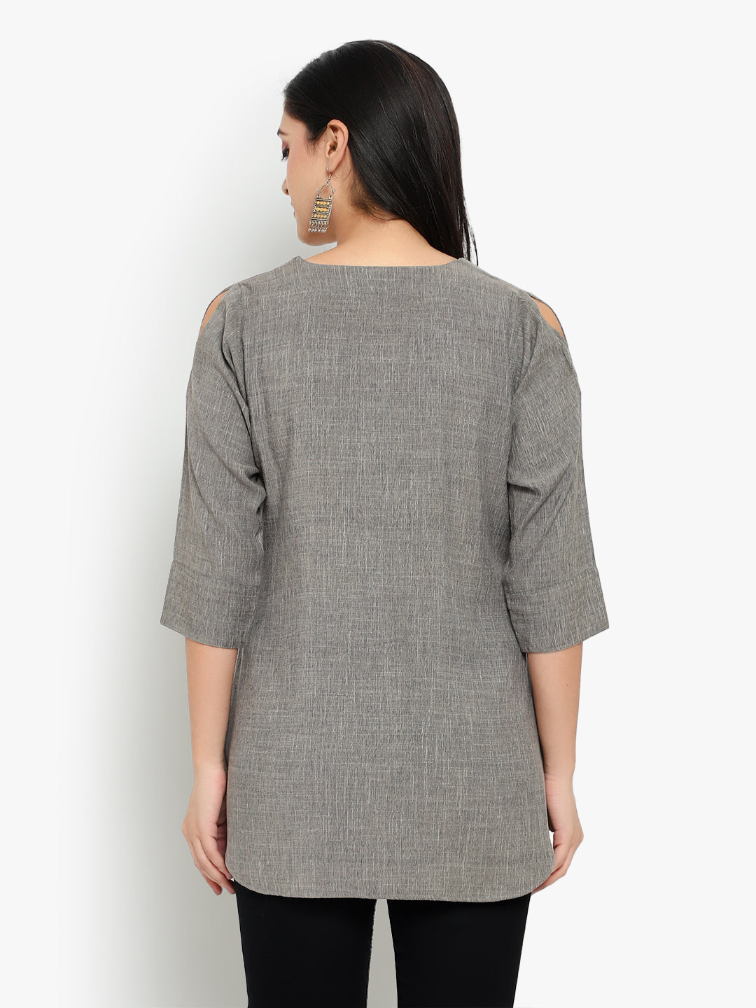 Grey Cotton Linen Tunic