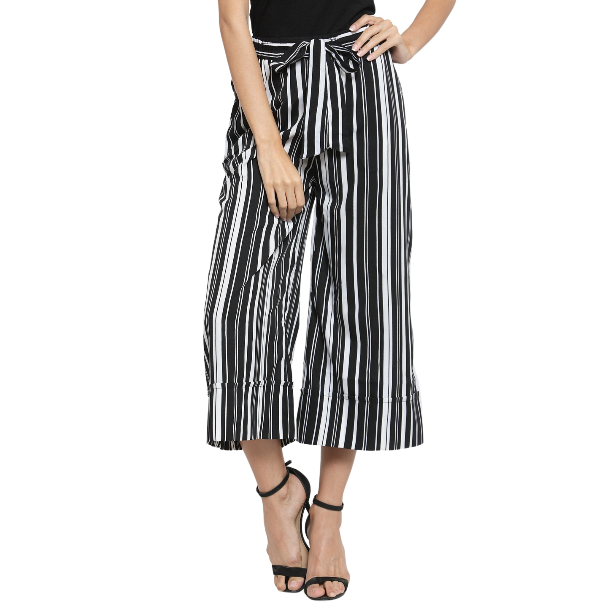Black And White Stripe Culottes