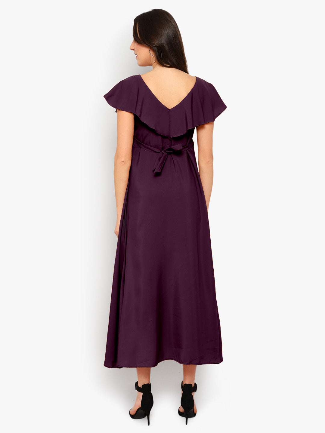 Purple Solid Maxi Dress