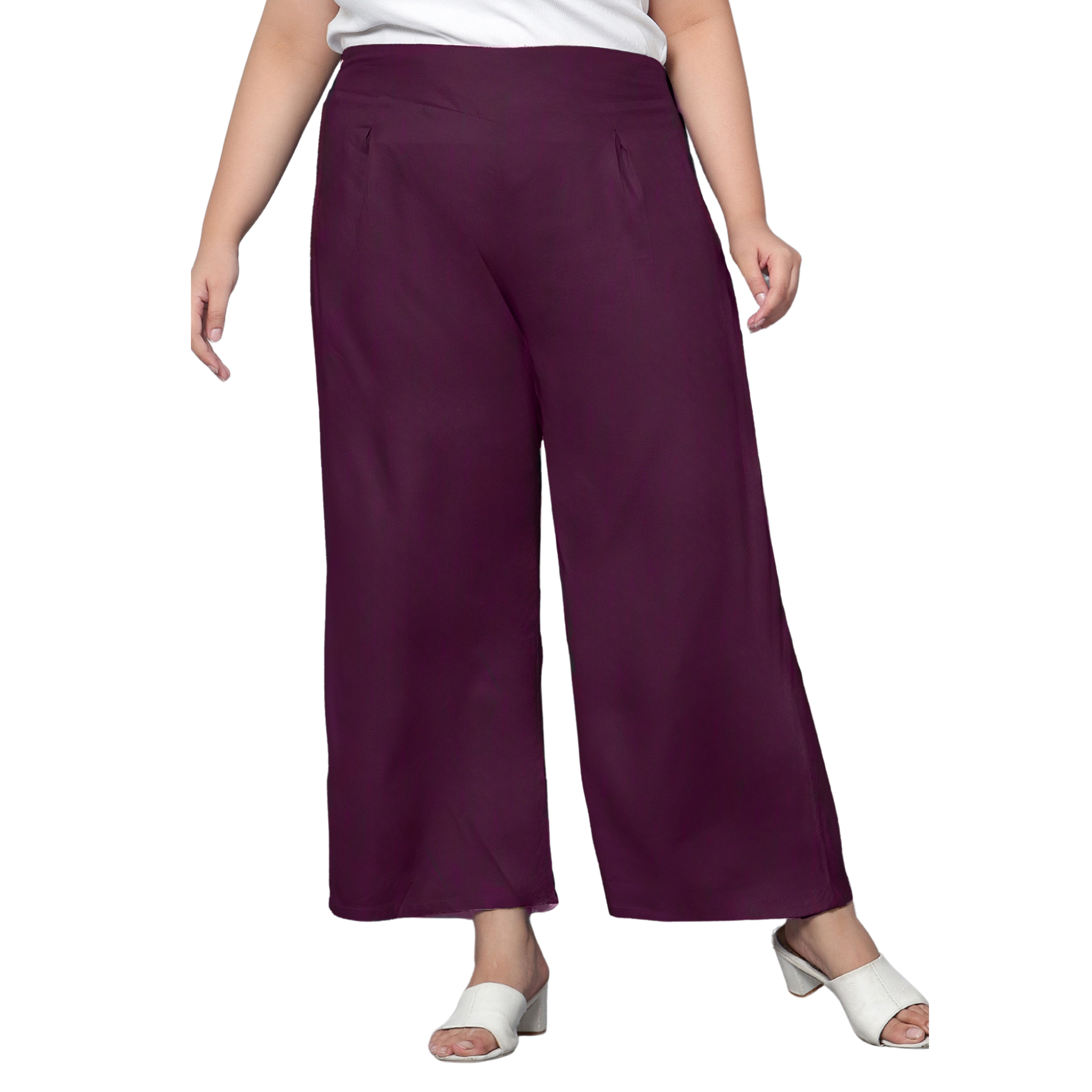 Purple Plus Size Trousers