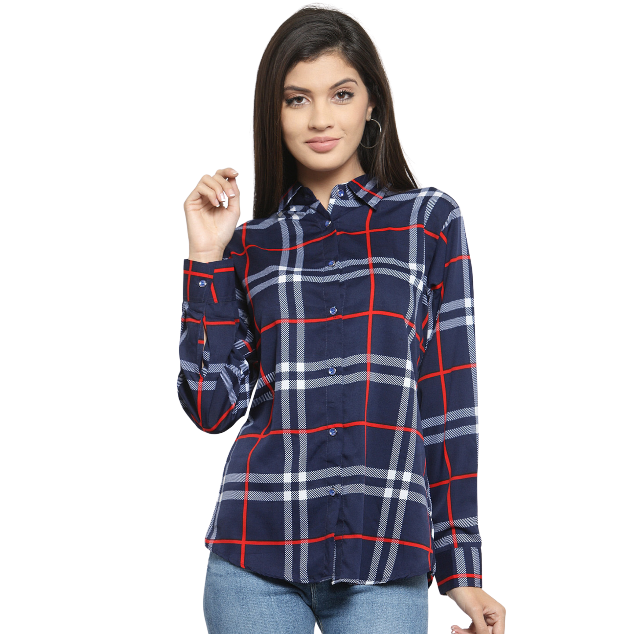 Blue and Red Checkered Shirt