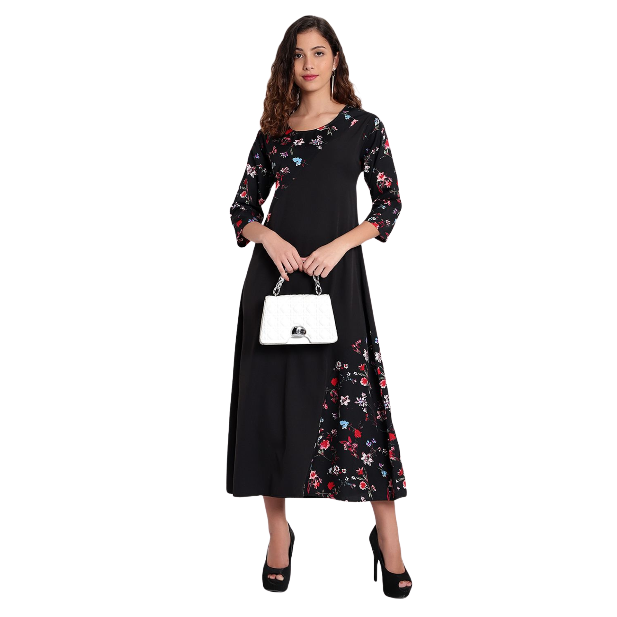 Black Floral Abstract Dress