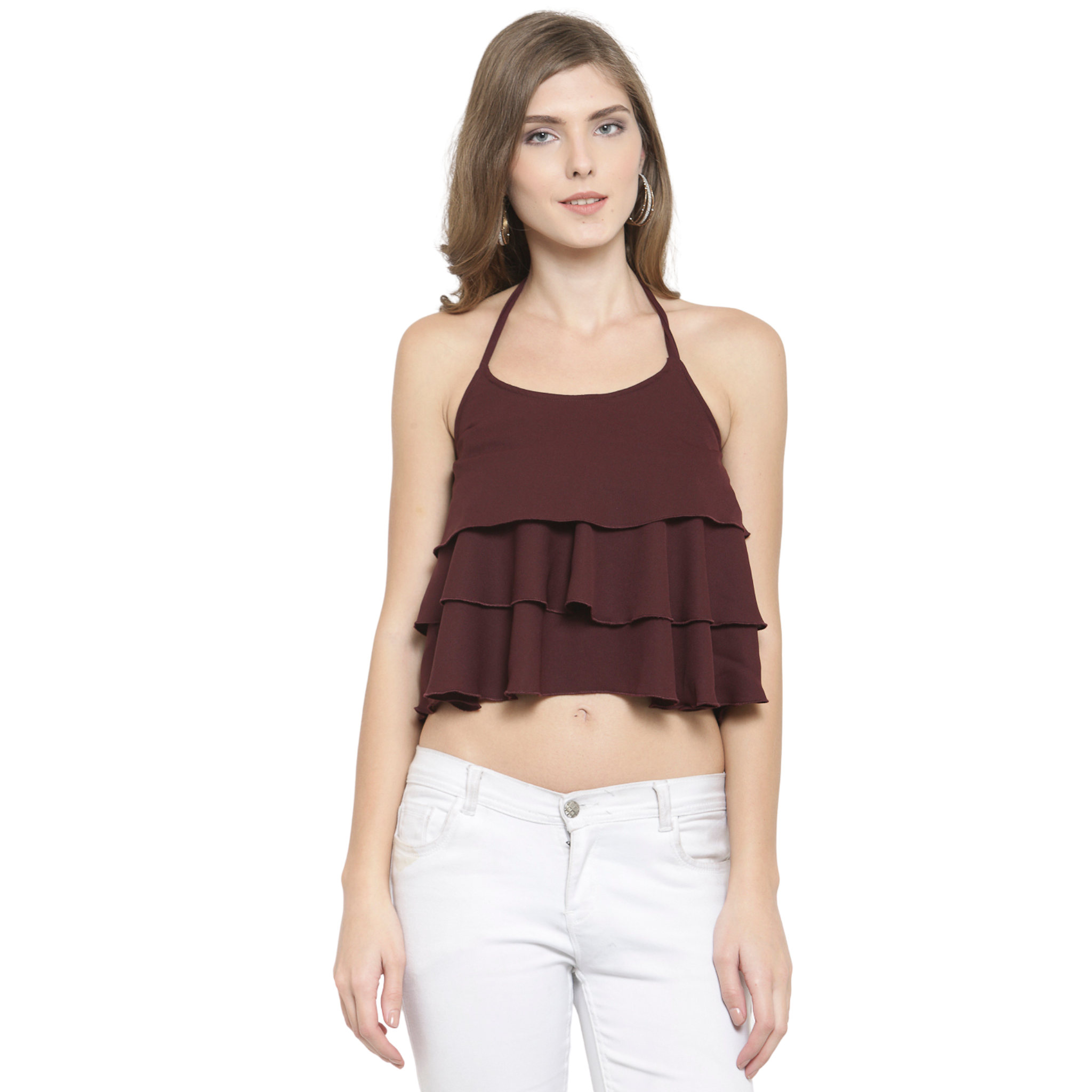 Maroon Crop Top
