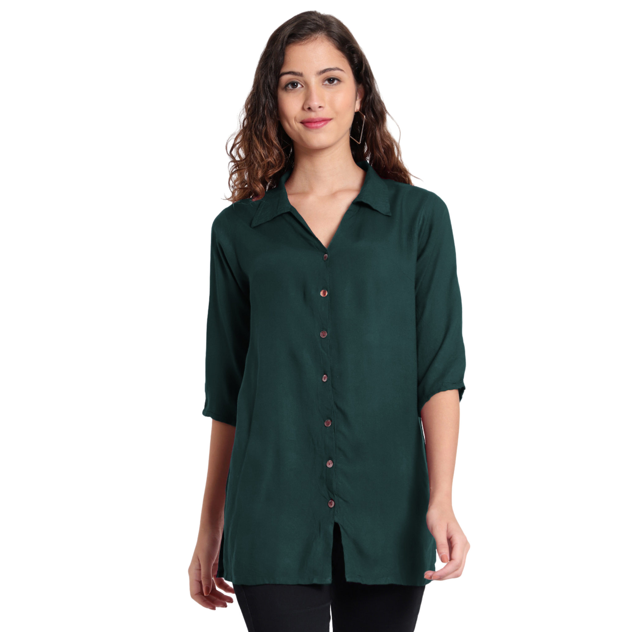 Dark Green Longline Shirt