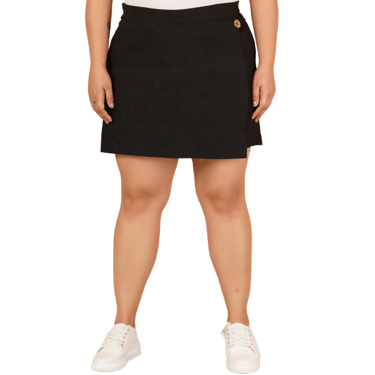 Black Cotton Skorts