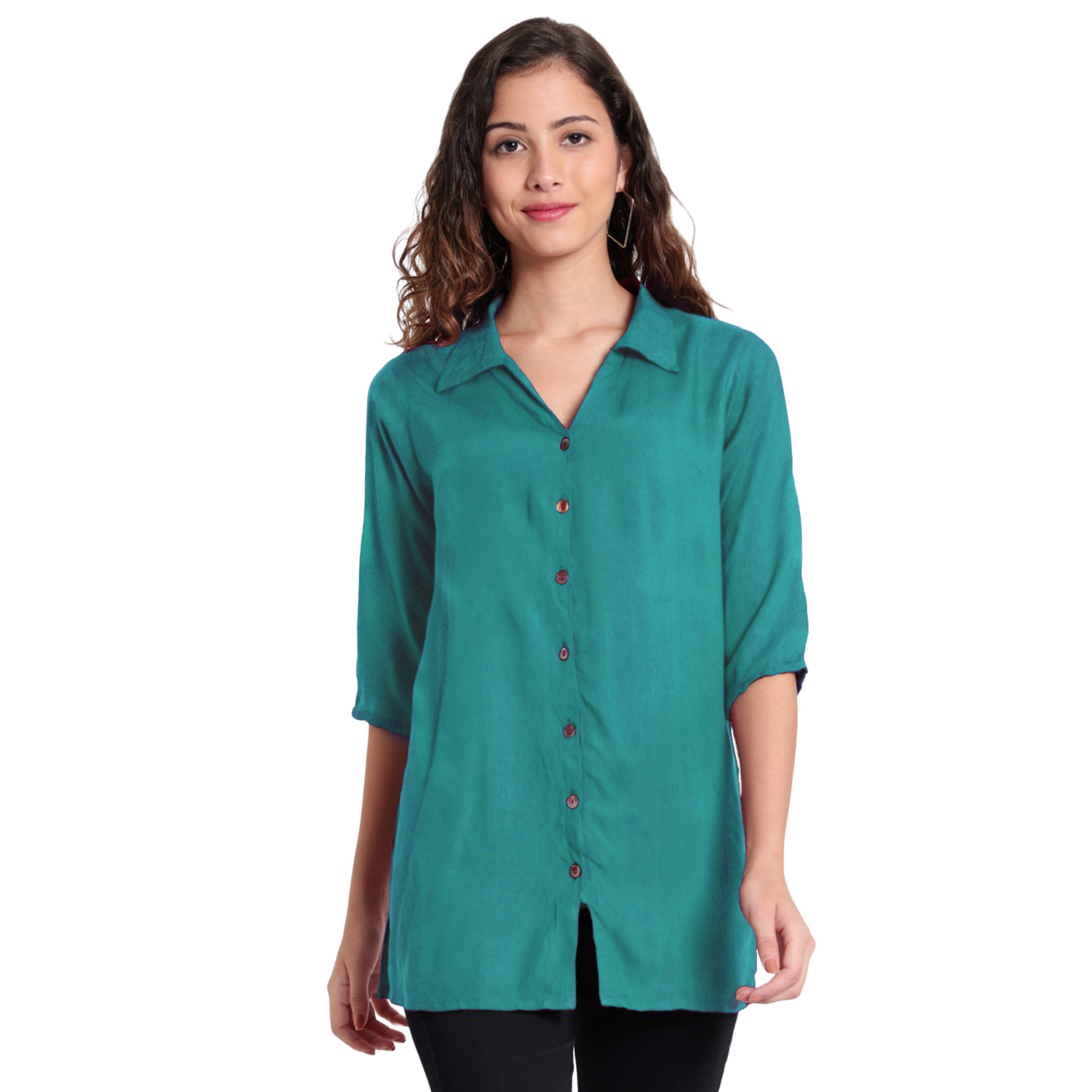 Turquoise Longline Shirt