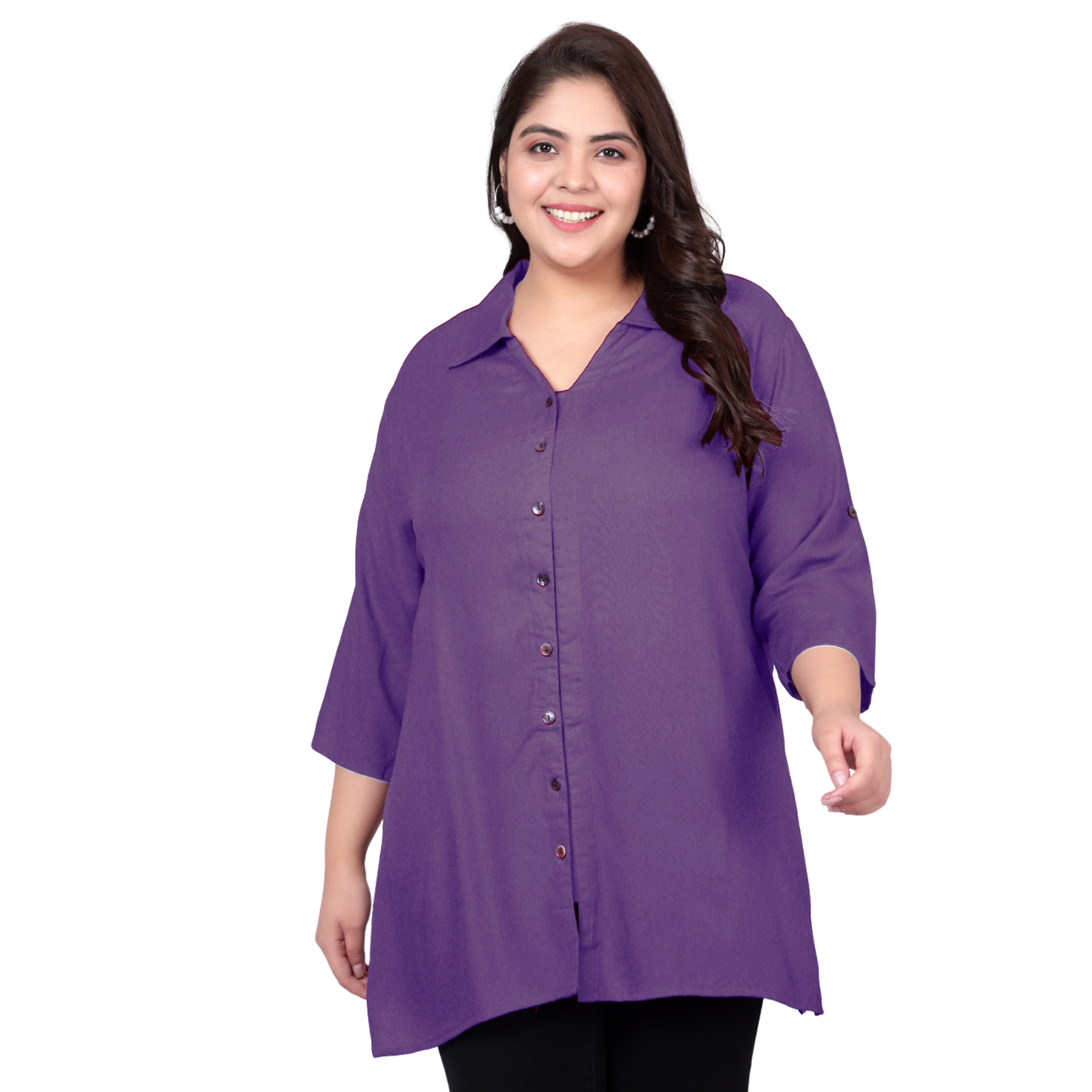 Lavender Longline Plus Size Shirt