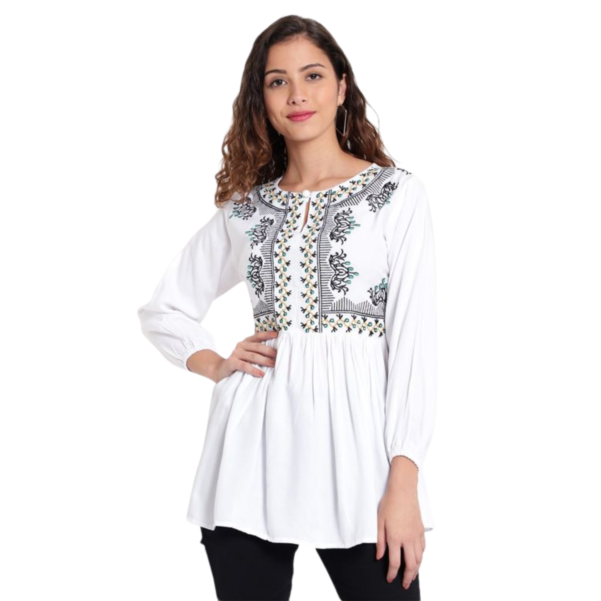 White Embroidered Tunic