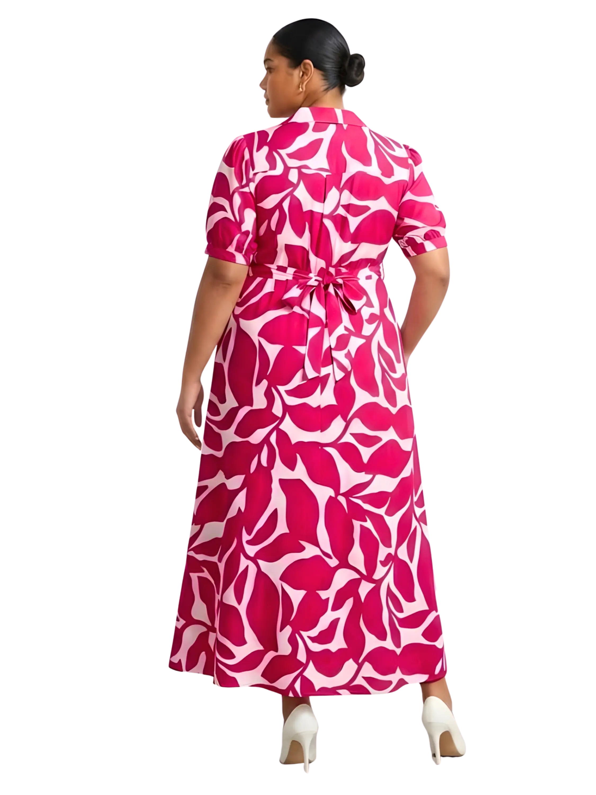 Pink and White Floral Maxi Dress