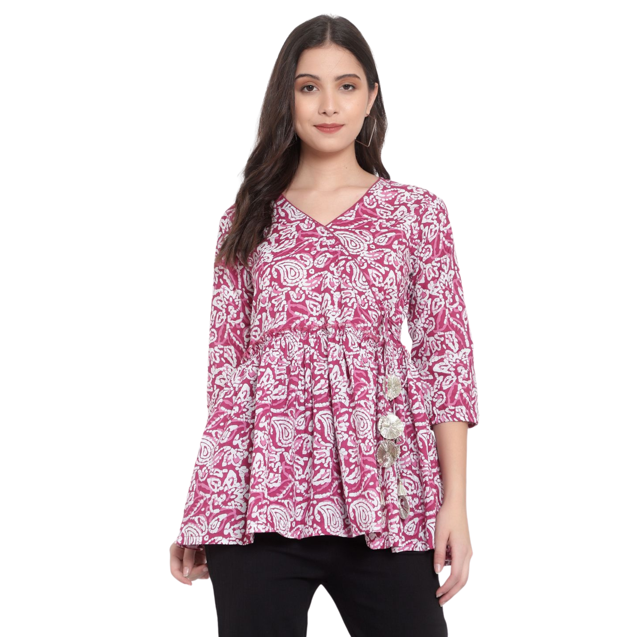 Pink Hand Block Print Tunic