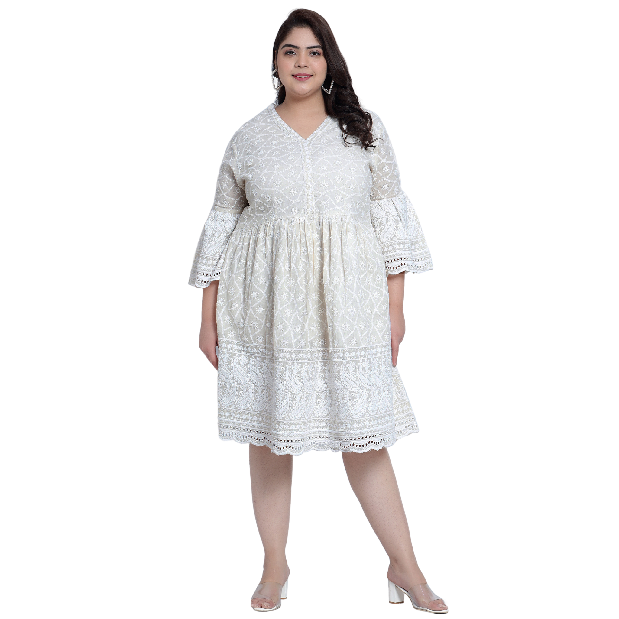 White Lace Plus Size Dress