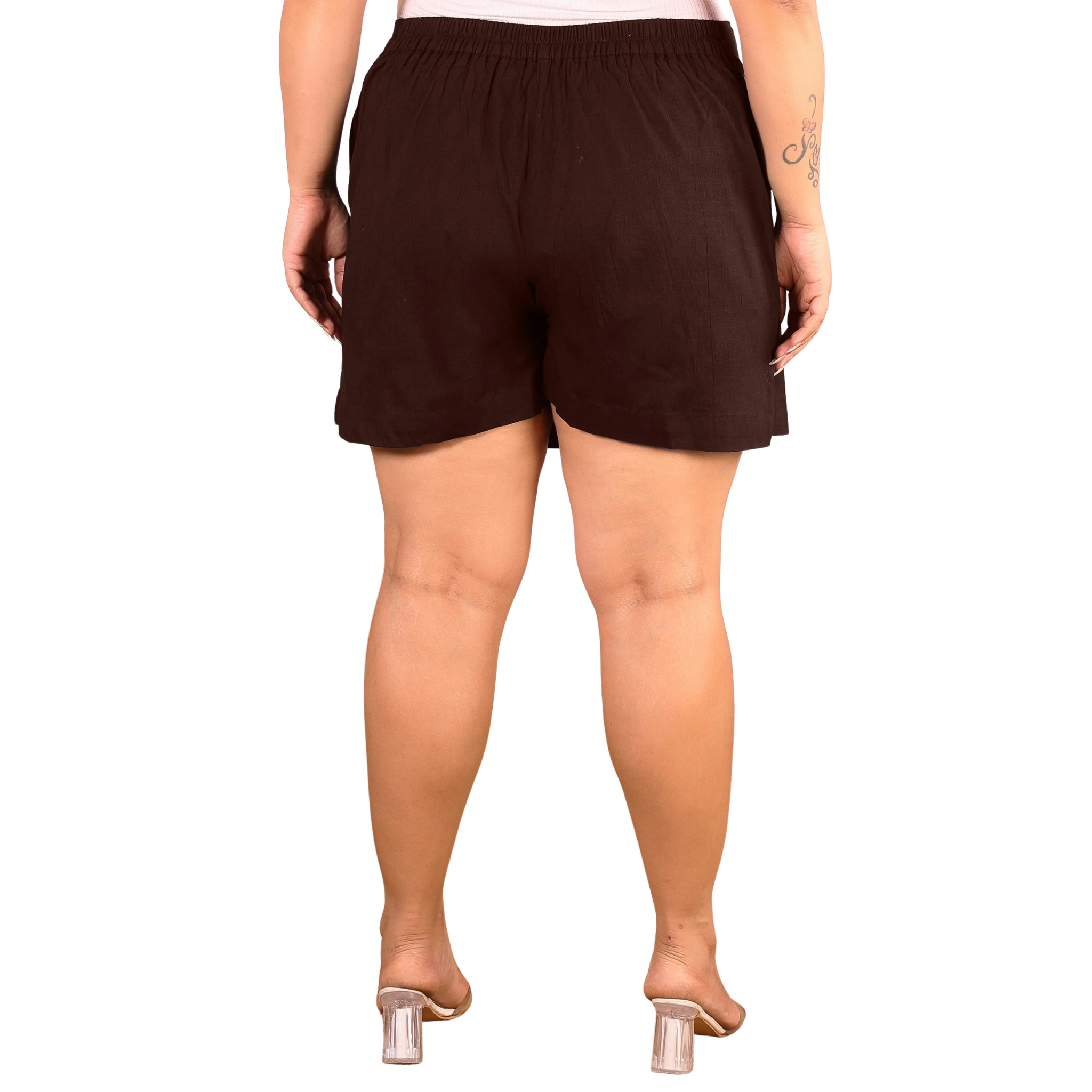 Brown Cotton Skorts