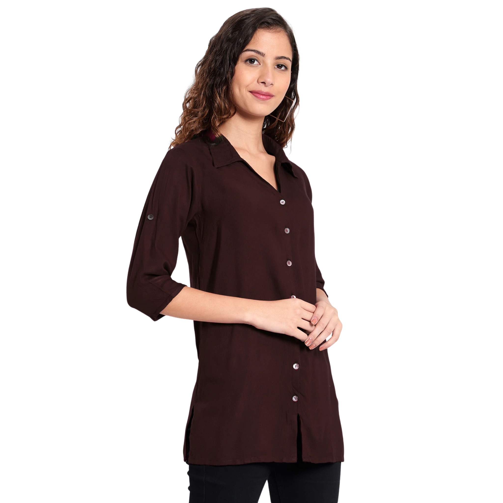 Brown Longline Shirt