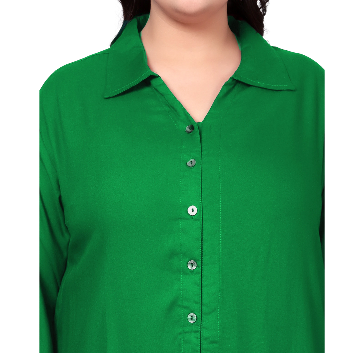 Green Solid Shirt and Floral Print Shorts Set