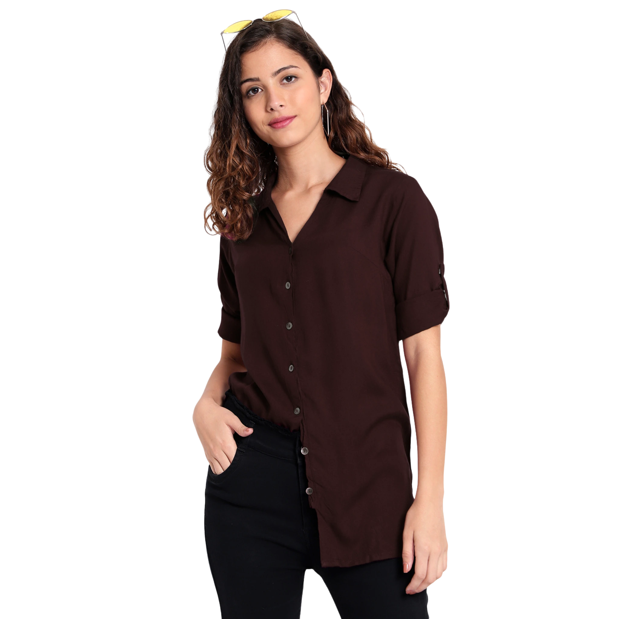 Brown Longline Shirt