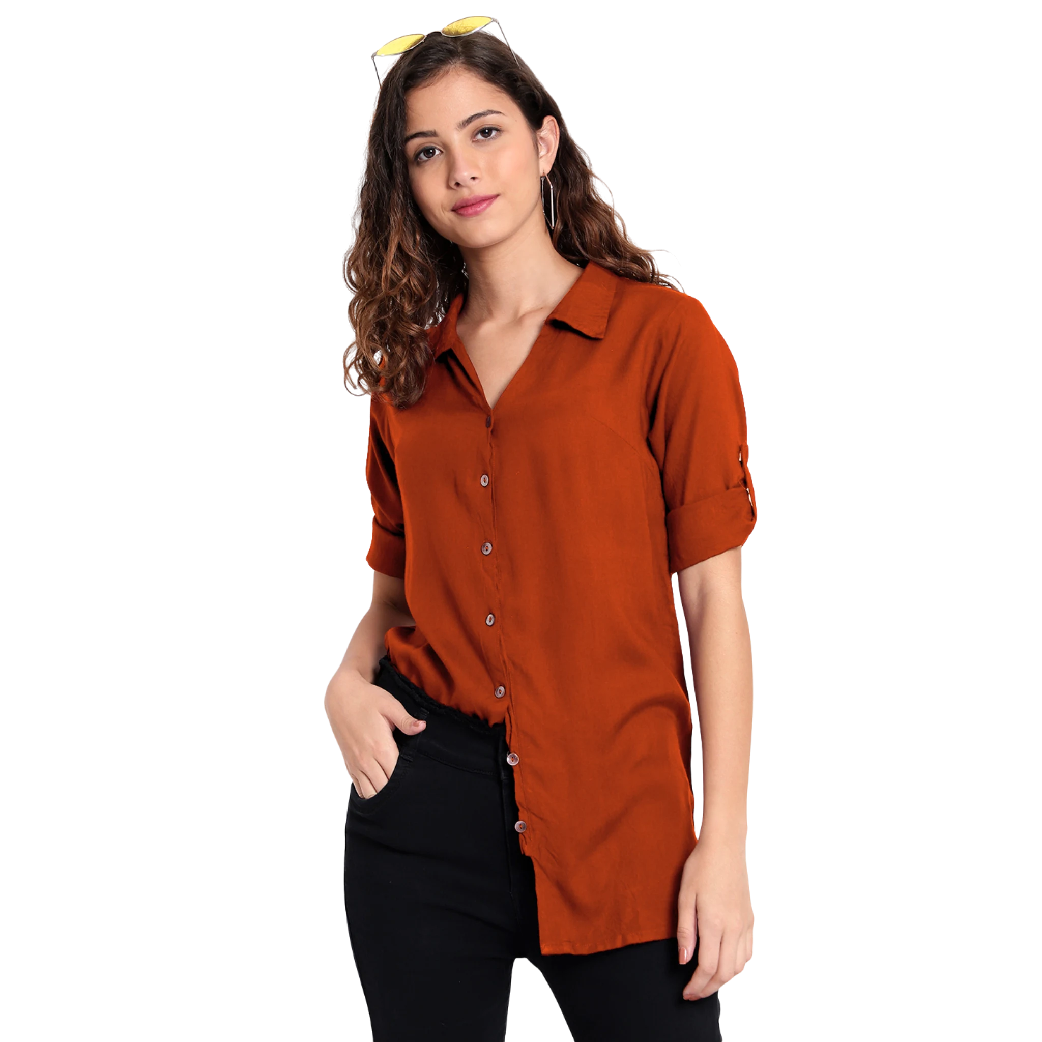 Rust Orange Longline Shirt