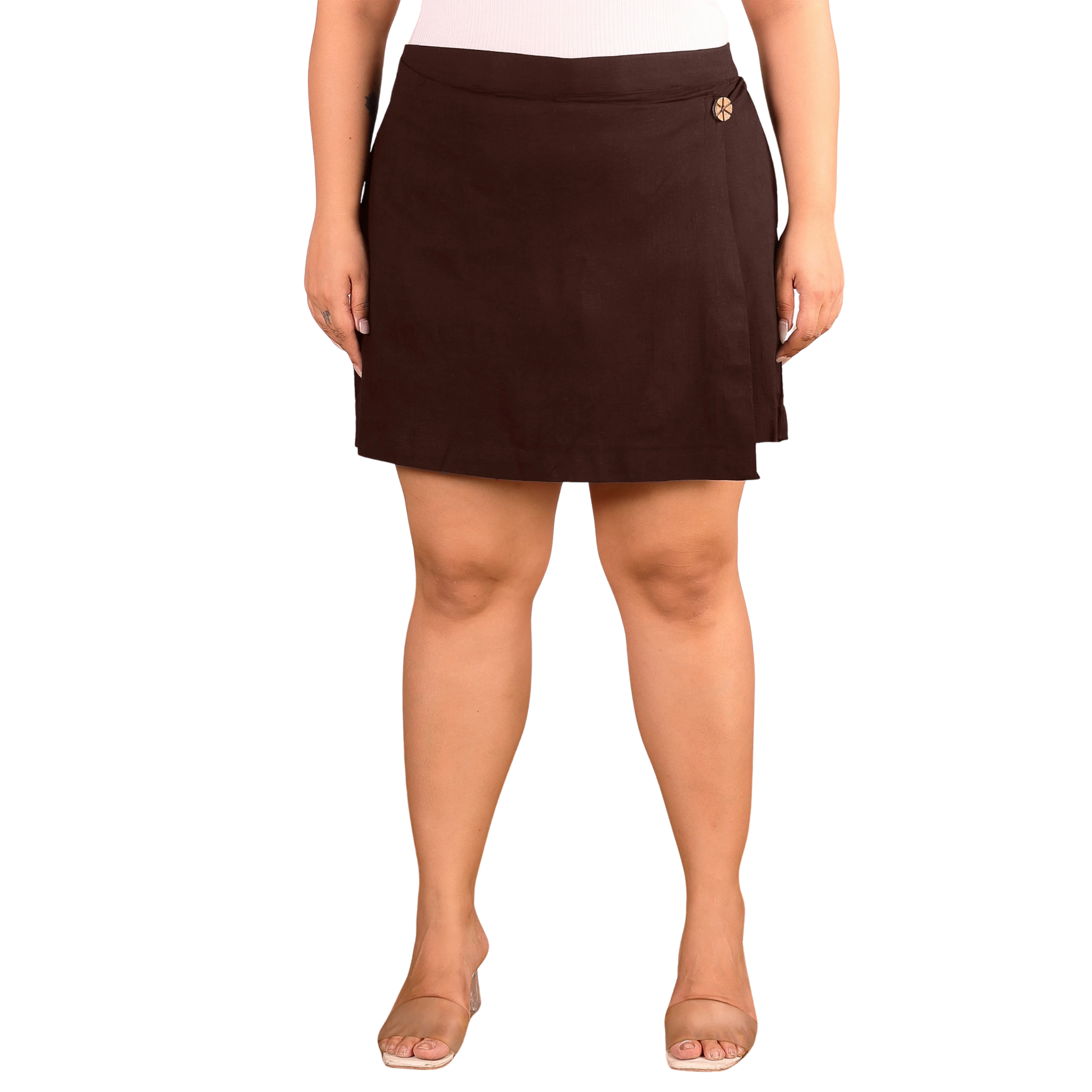 Brown Cotton Skorts