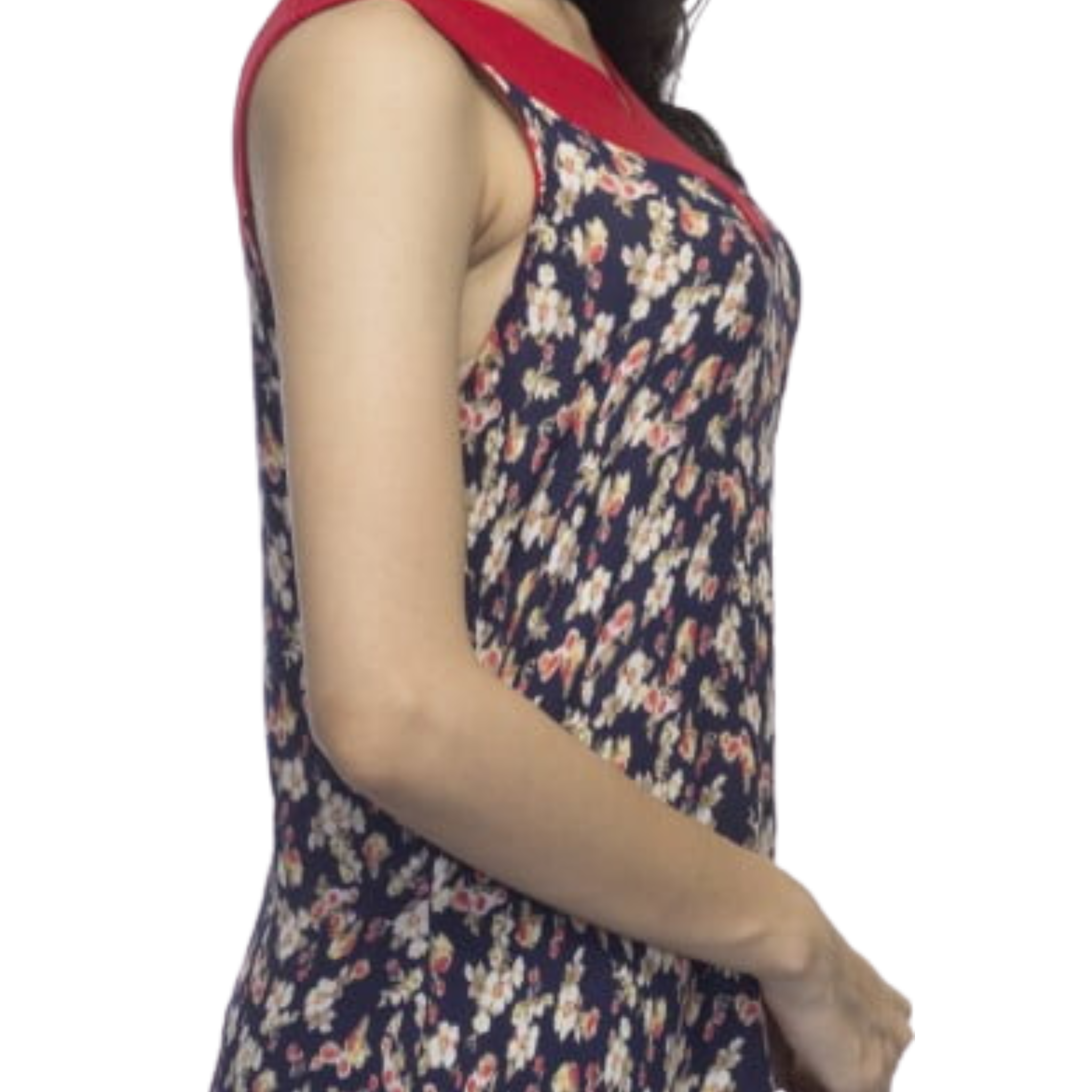 Blue and Red Floral Top
